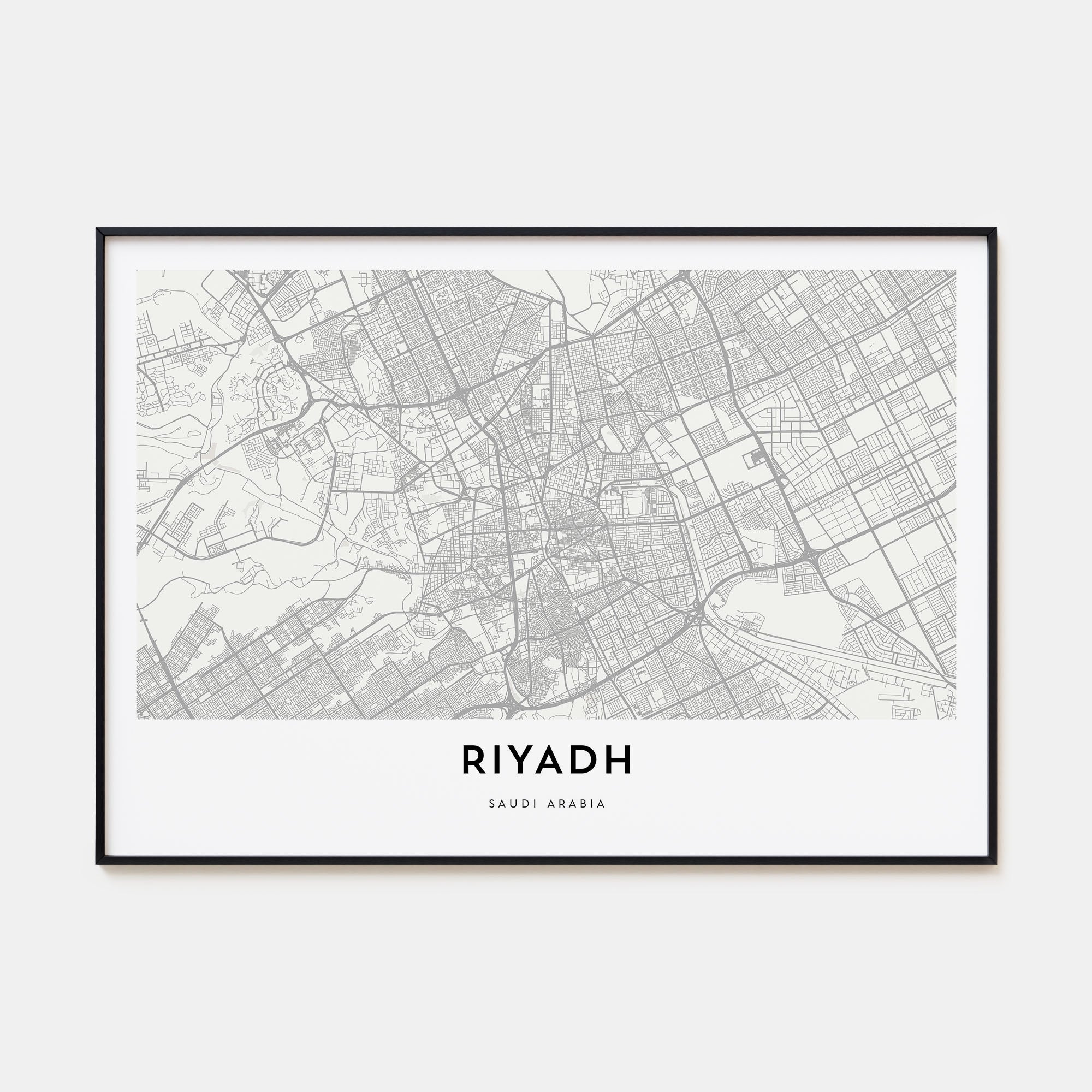 Riyadh Map Landscape Poster