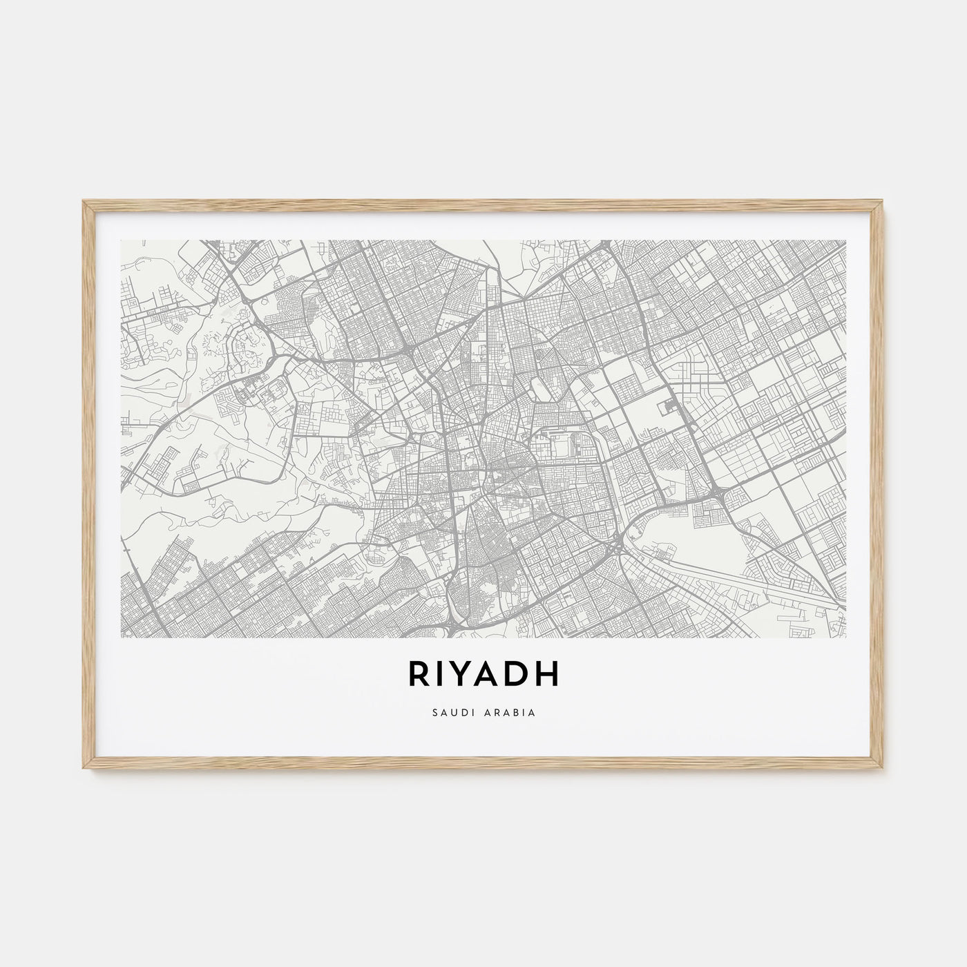 Riyadh Map Landscape Poster
