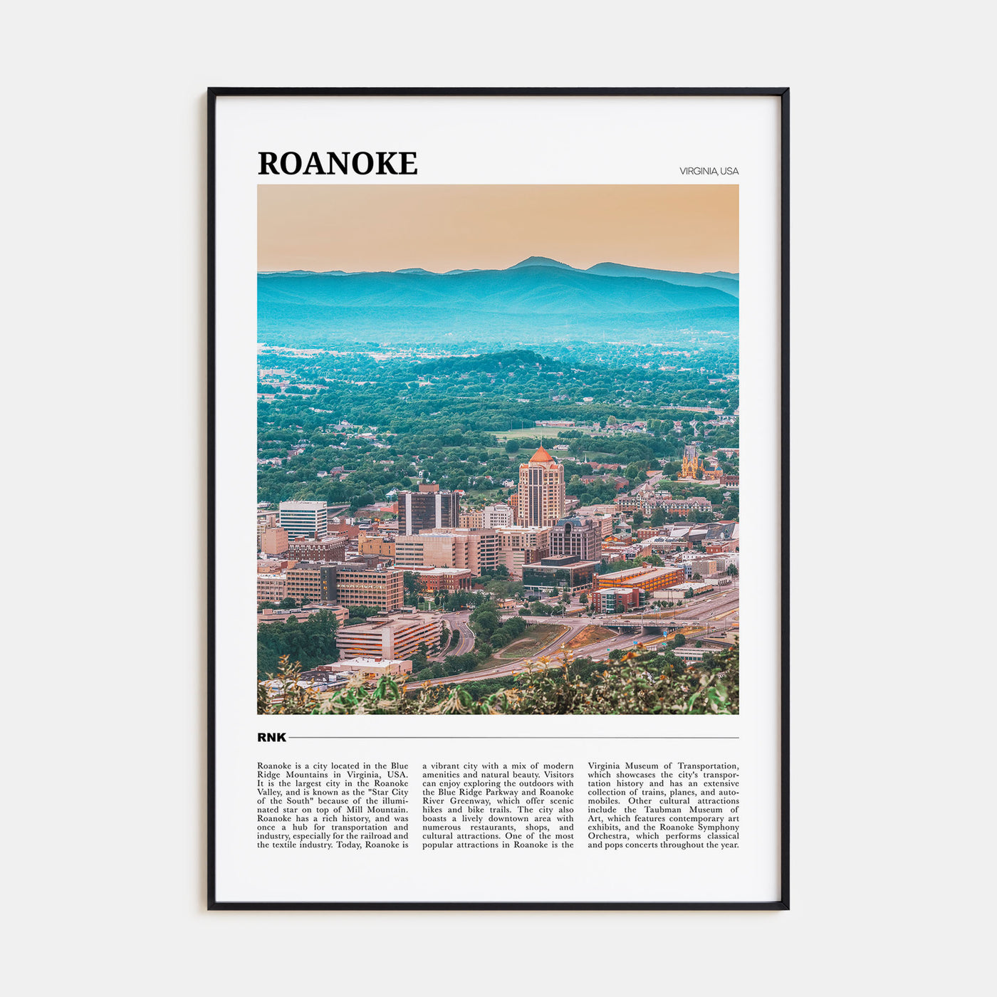 Roanoke Travel Color Poster