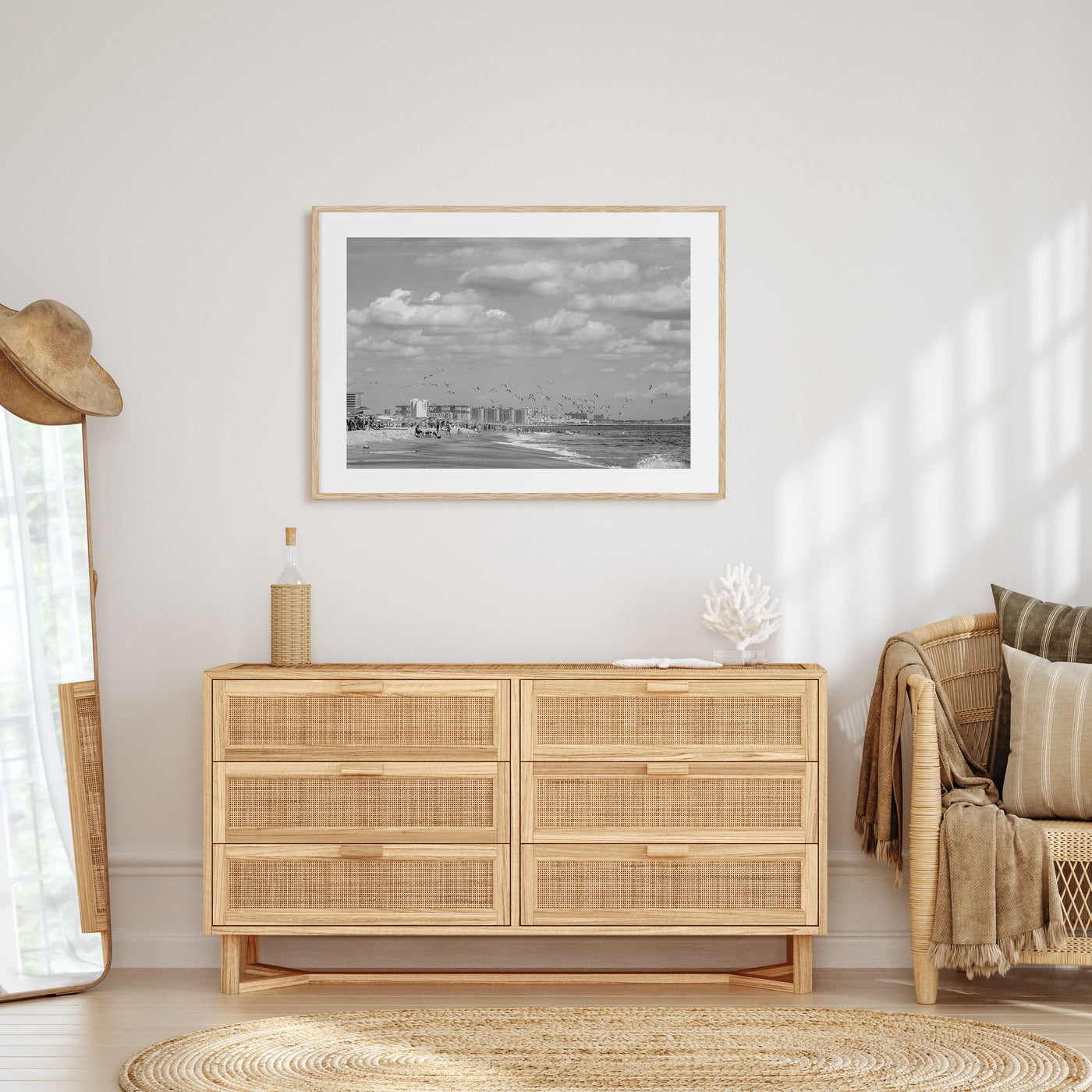 Rockaway Beach Landscape B&W Poster