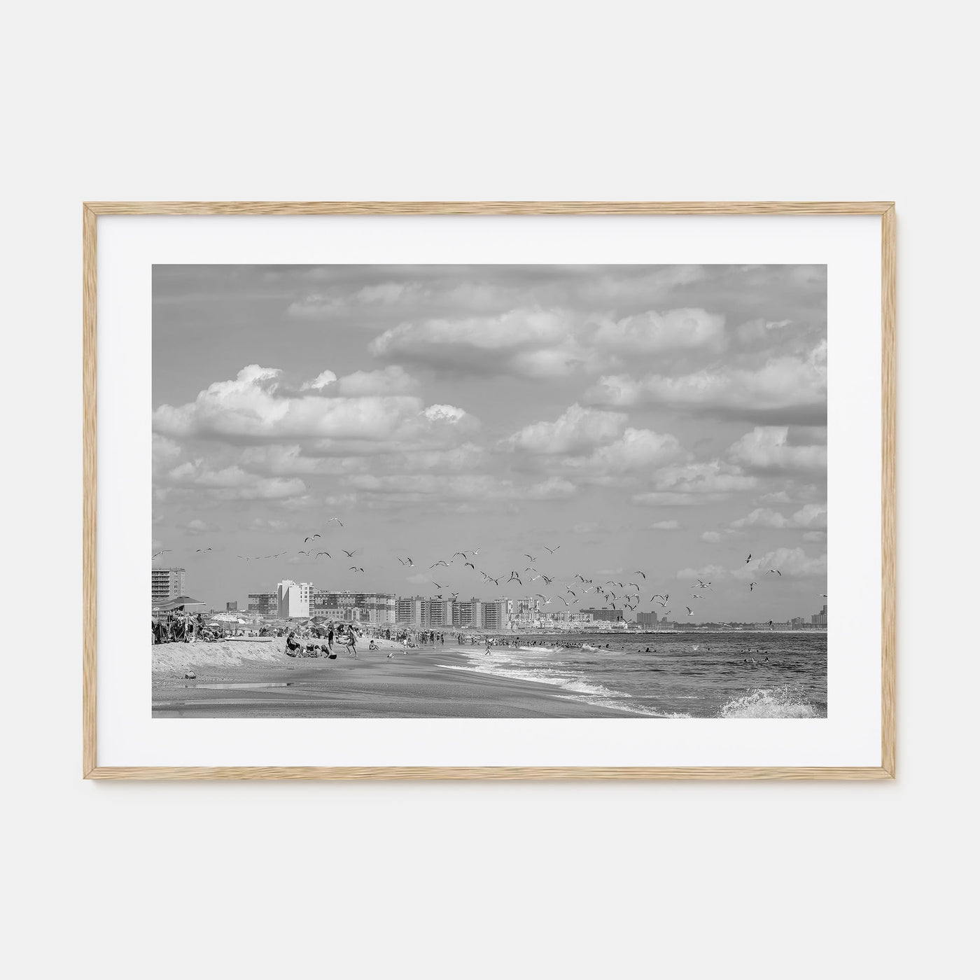 Rockaway Beach Landscape B&W Poster