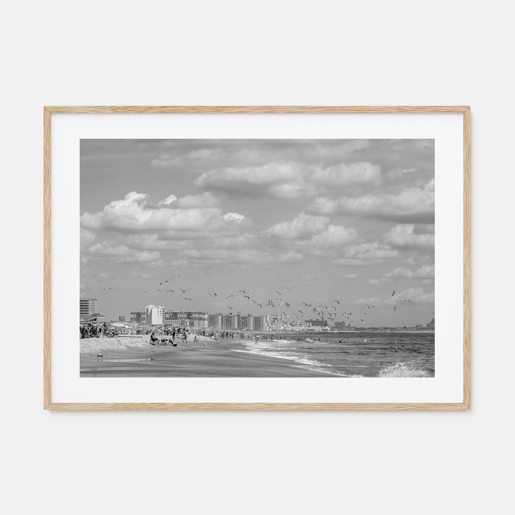 Rockaway Beach Landscape B&W Poster