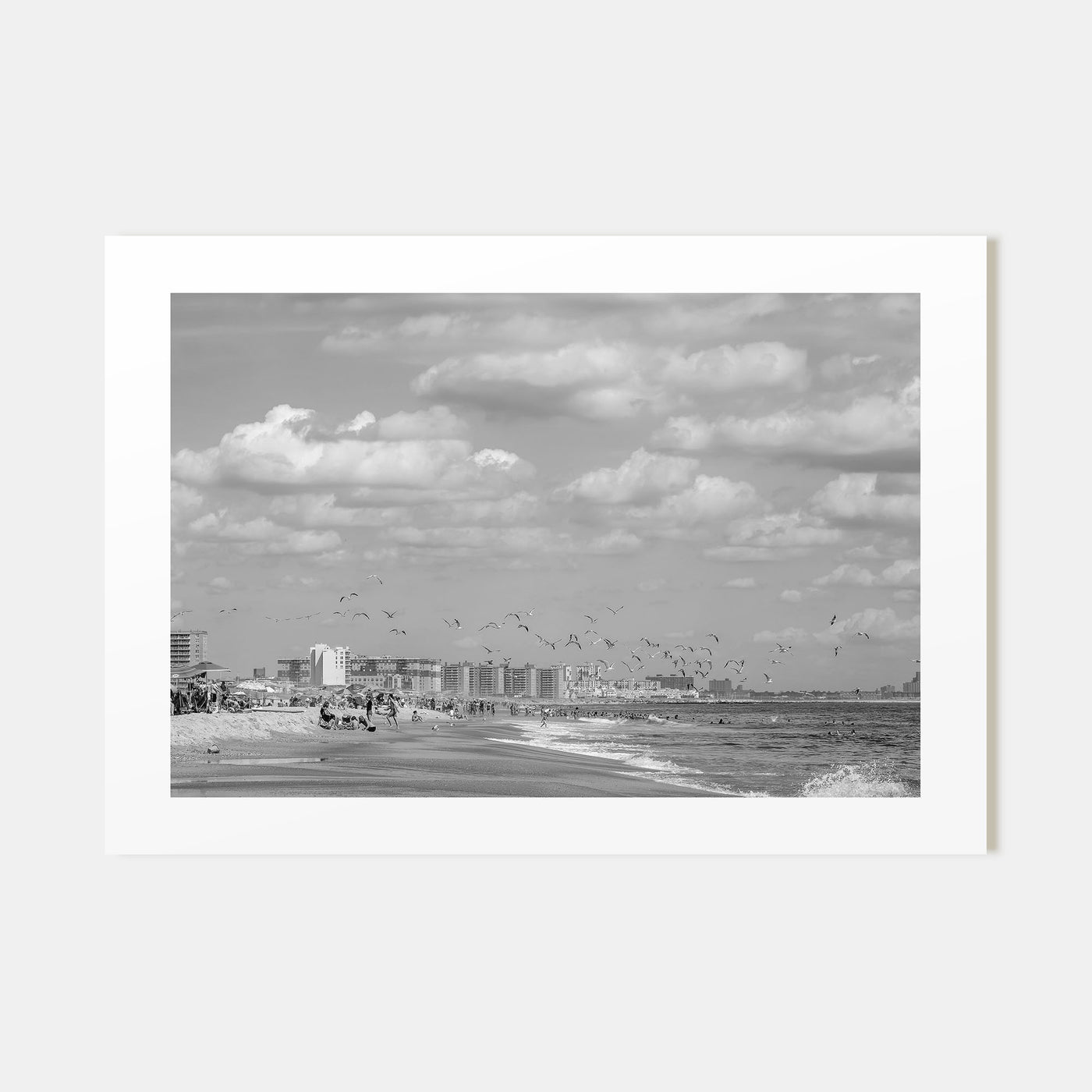 Rockaway Beach Landscape B&W Poster