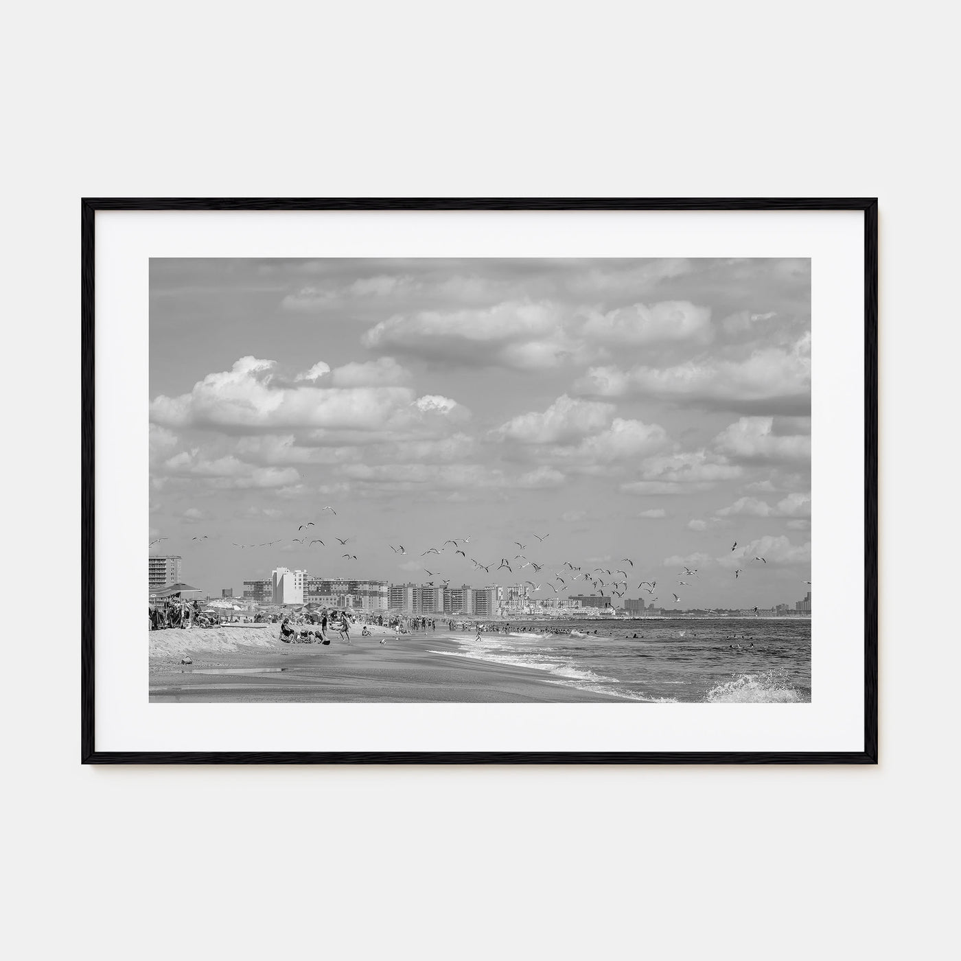 Rockaway Beach Landscape B&W Poster