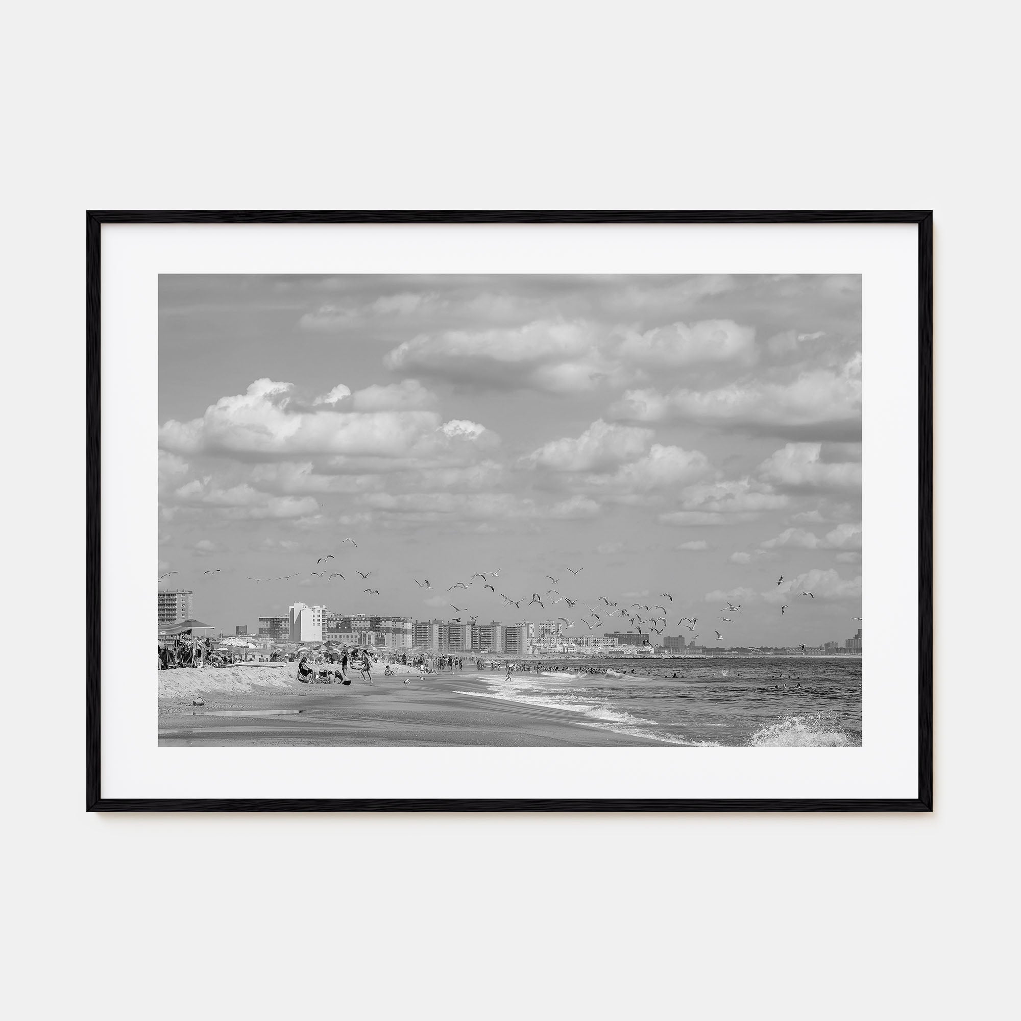 Rockaway Beach Landscape B&W Poster
