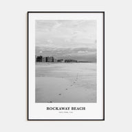 Rockaway Beach Portrait B&W Poster