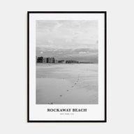 Rockaway Beach Portrait B&W Poster