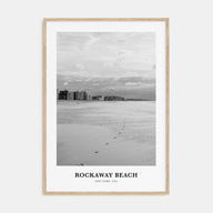 Rockaway Beach Portrait B&W Poster