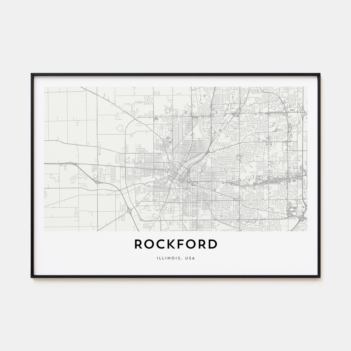 Rockford Map Landscape Poster