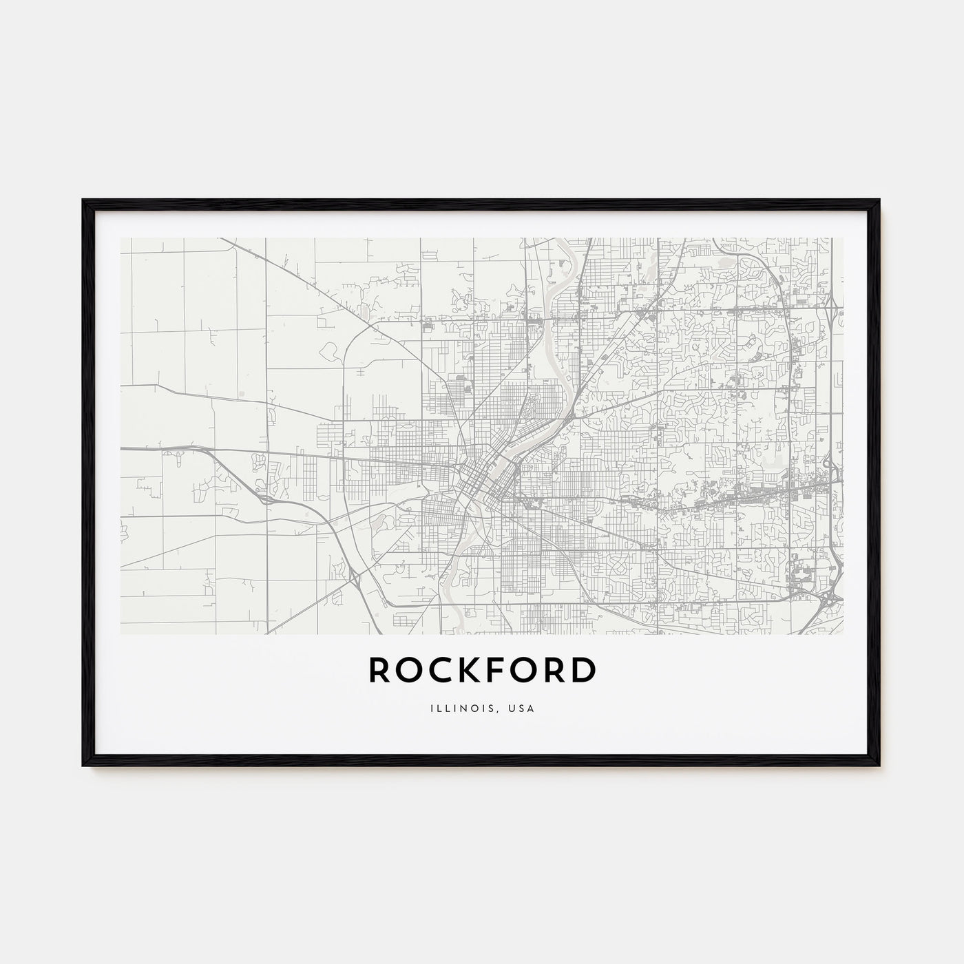 Rockford Map Landscape Poster