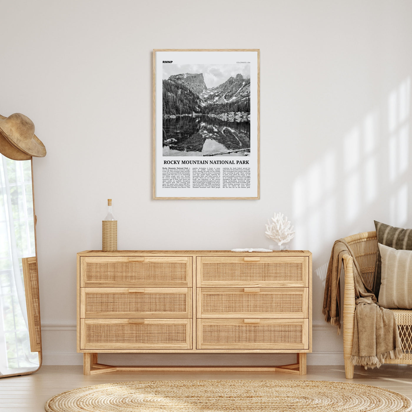 Rocky Mountain National Park Travel B&W Poster