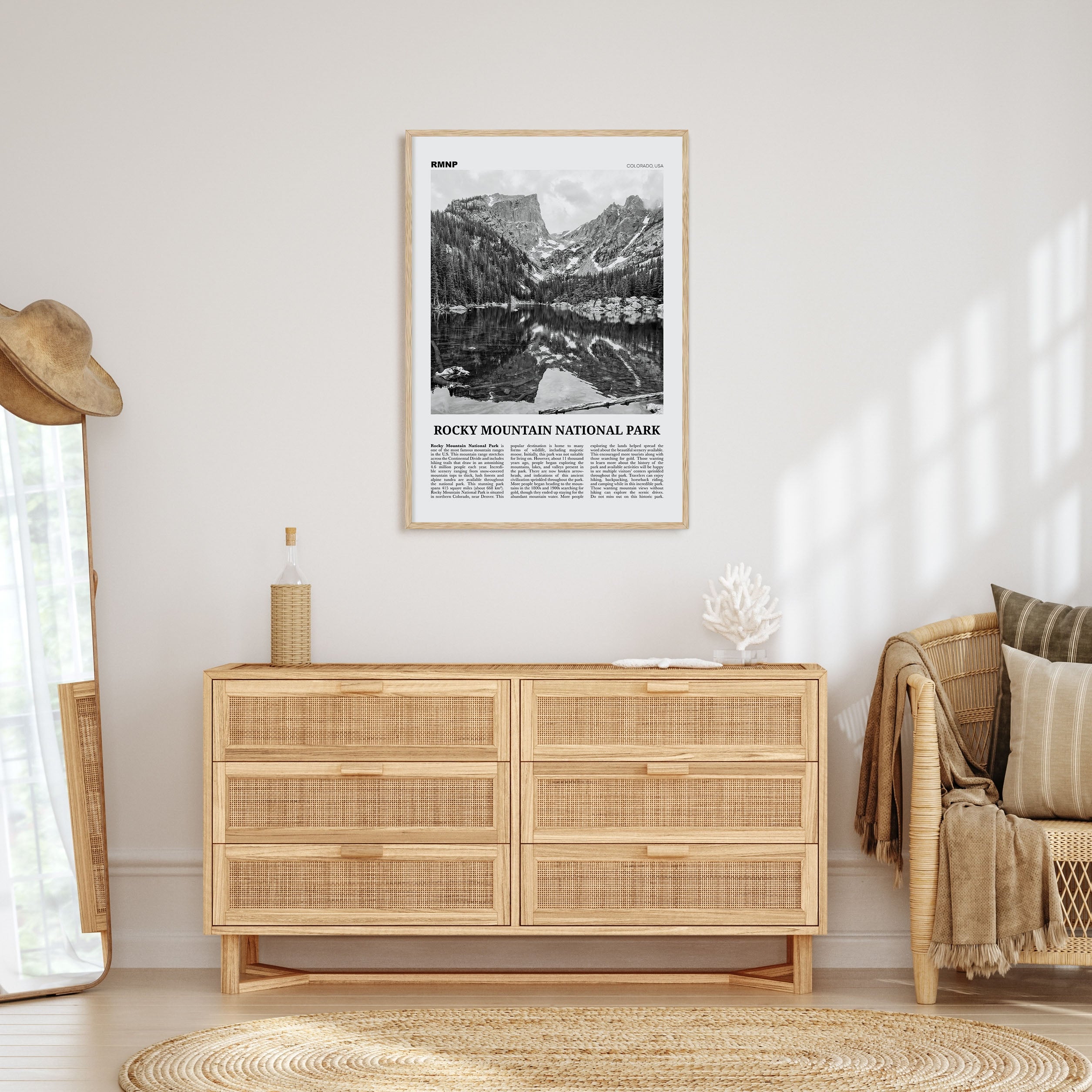 Rocky Mountain National Park Travel B&W Poster
