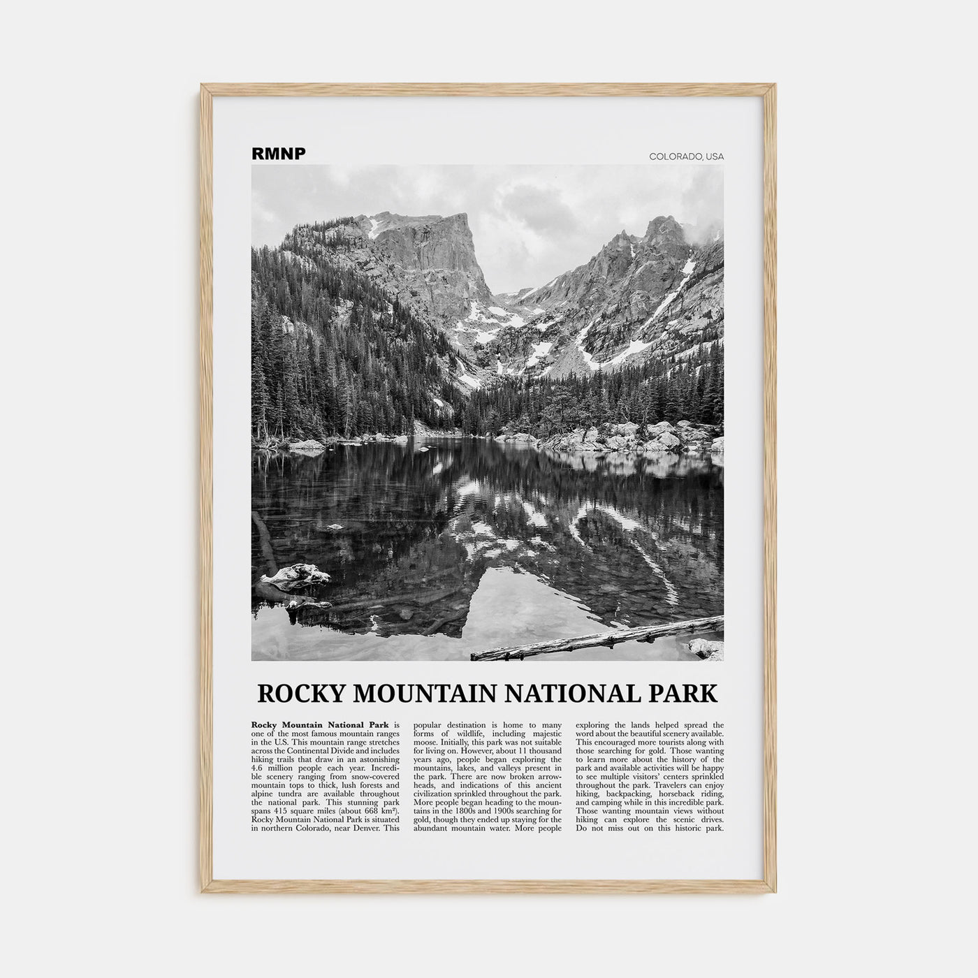 Rocky Mountain National Park Travel B&W Poster