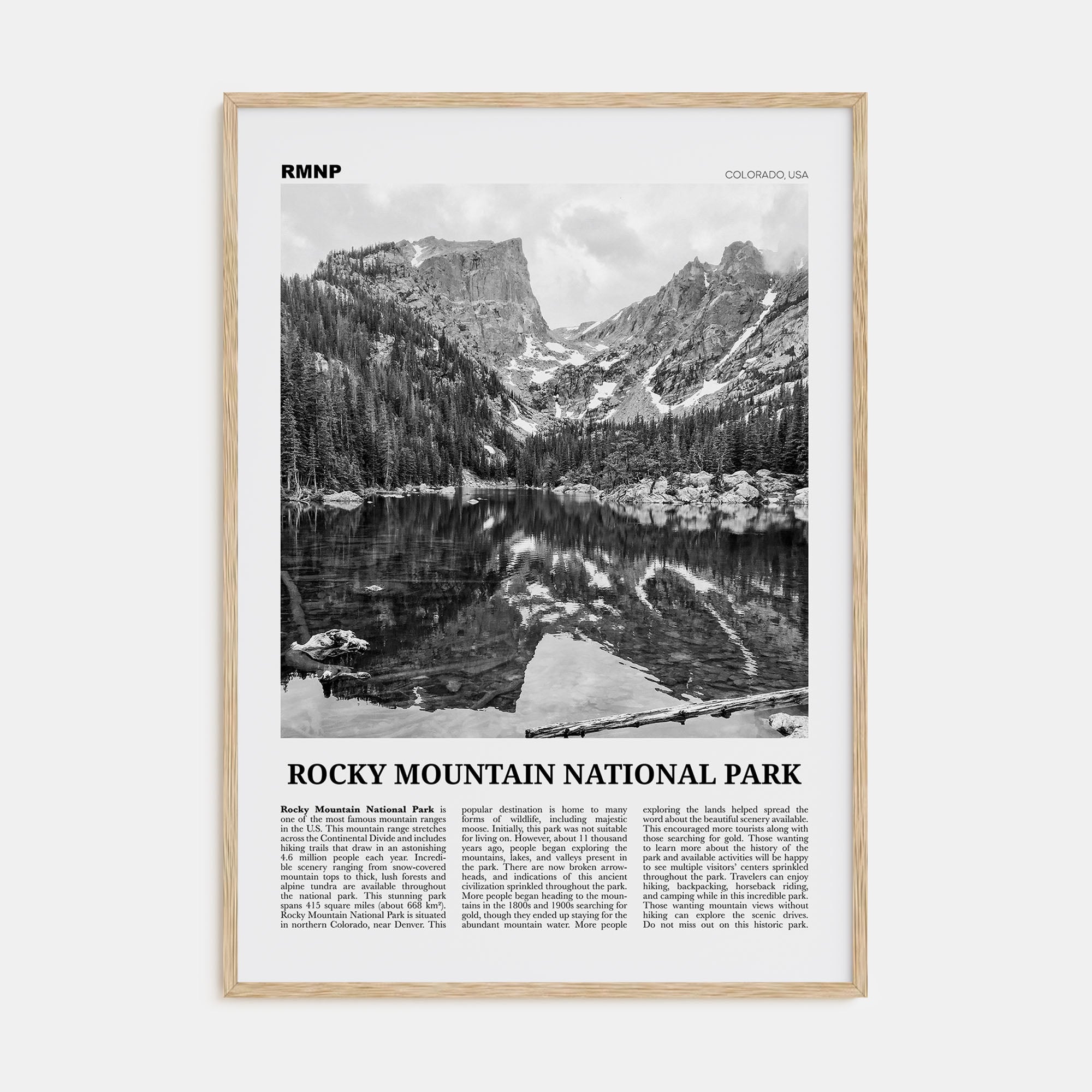 Rocky Mountain National Park Travel B&W Poster