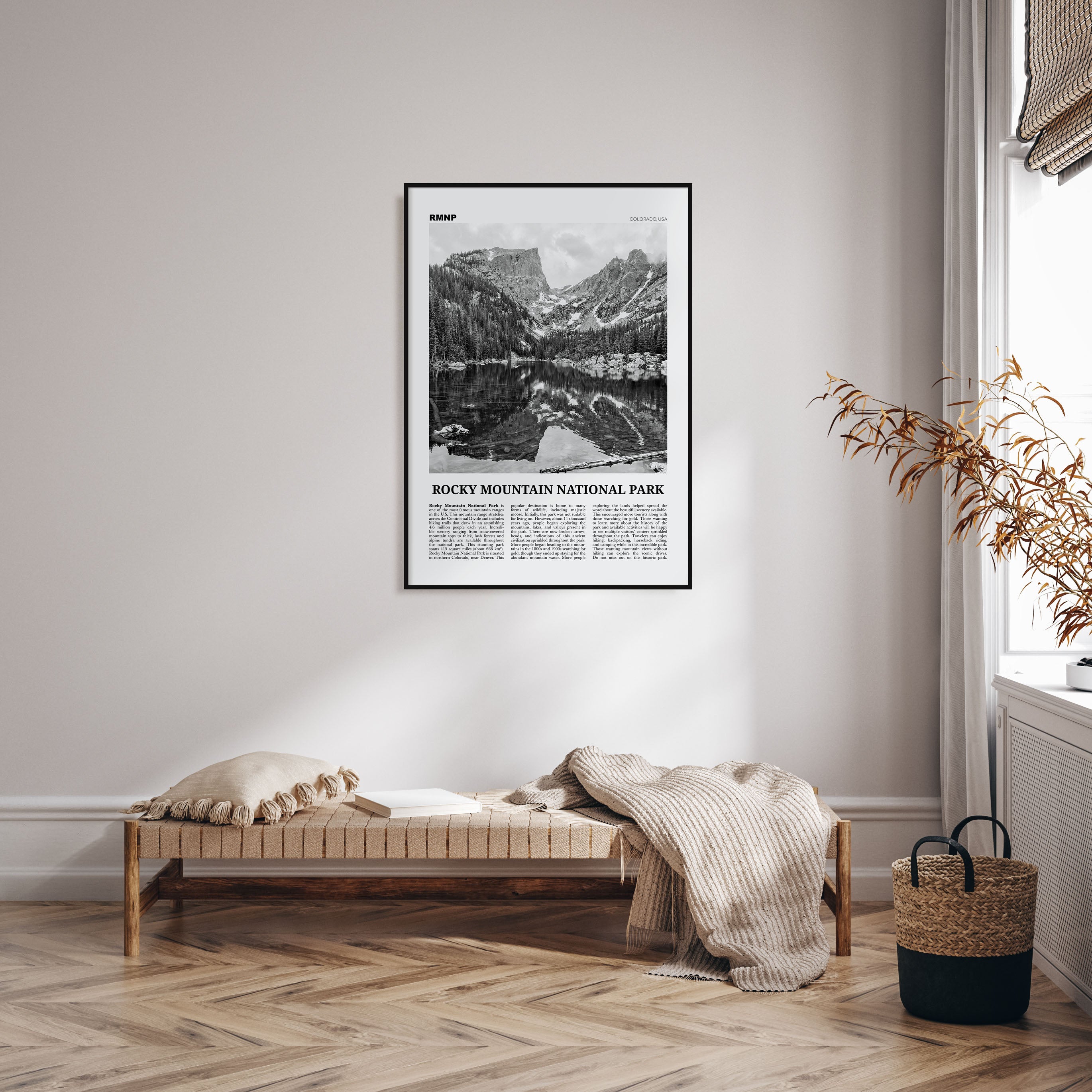 Rocky Mountain National Park Travel B&W Poster
