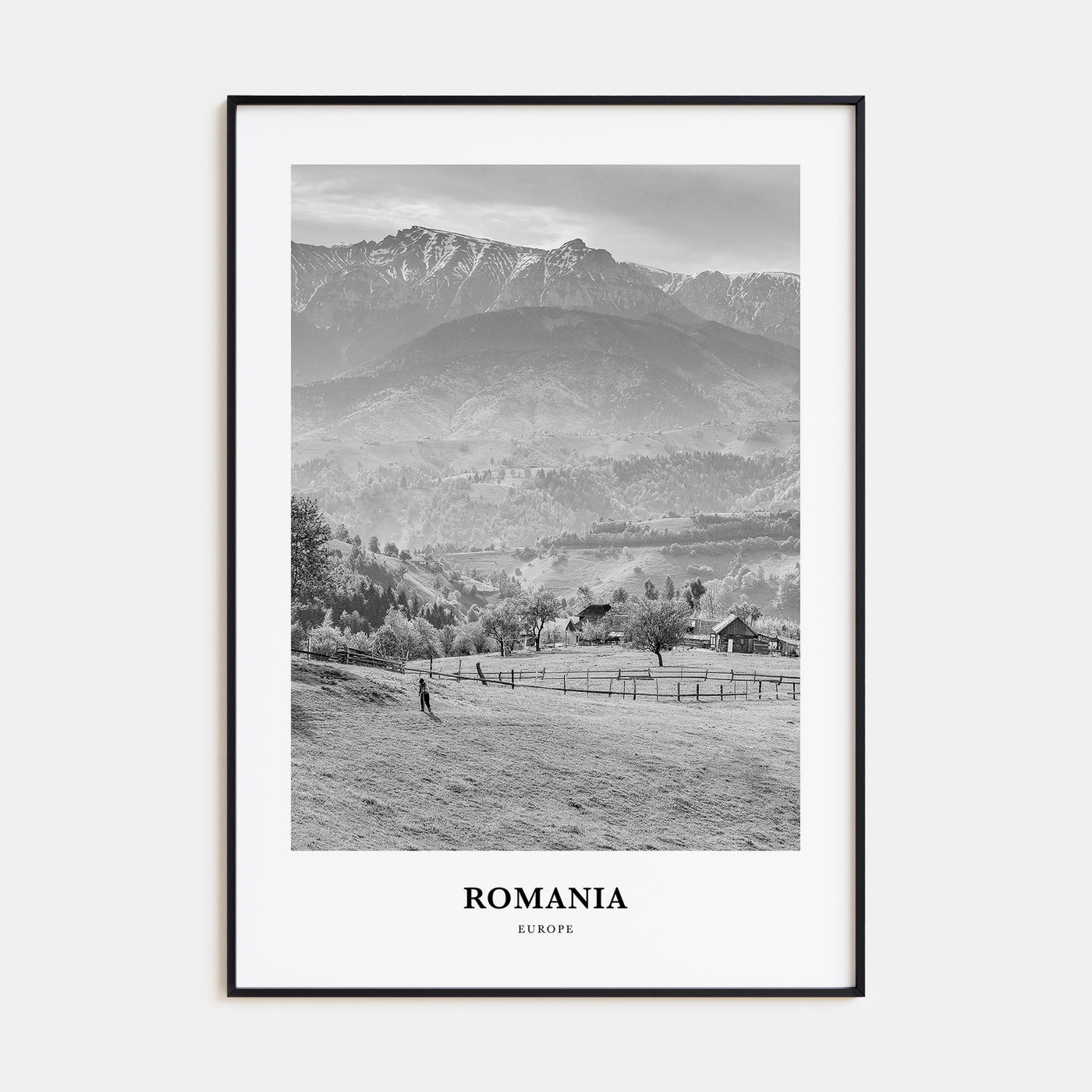 Romania Portrait B&W Poster
