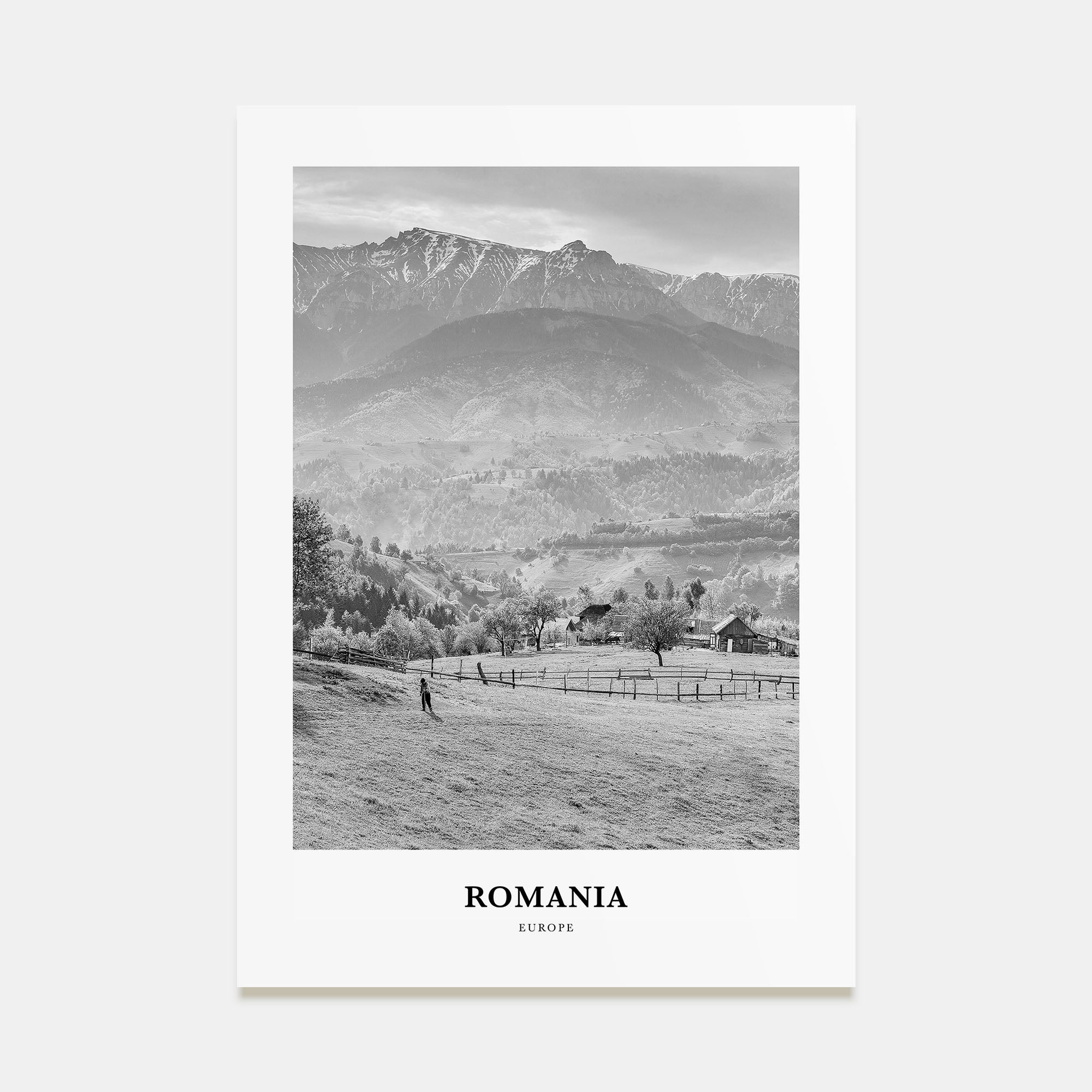 Romania Portrait B&W Poster