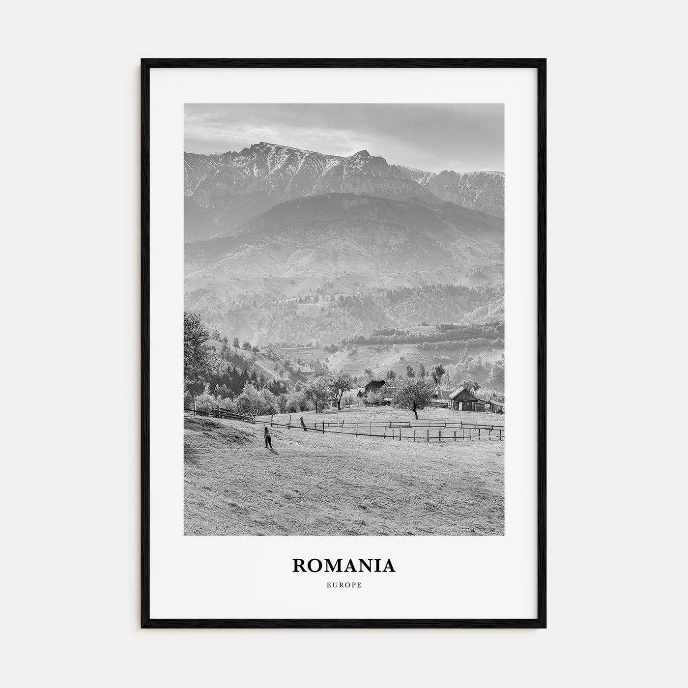 Romania Portrait B&W Poster