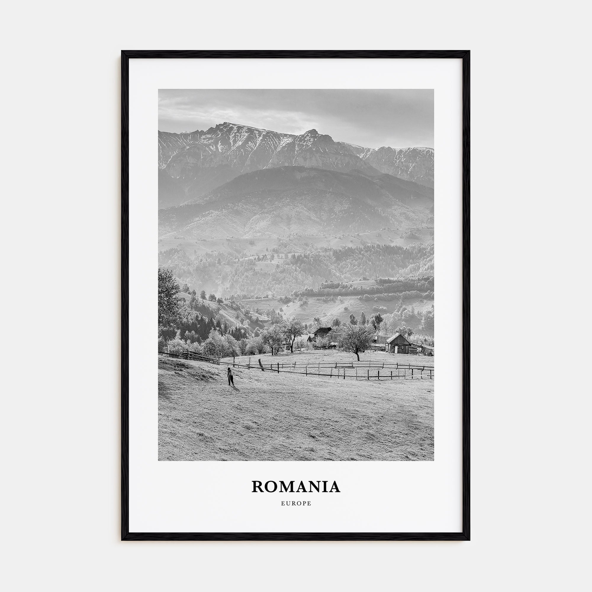Romania Portrait B&W Poster
