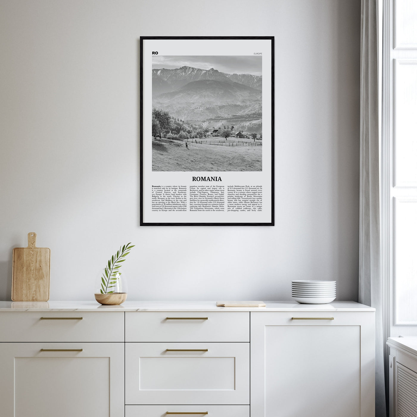 Romania Travel B&W Poster