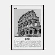 Rome Travel B&W No 2 Poster