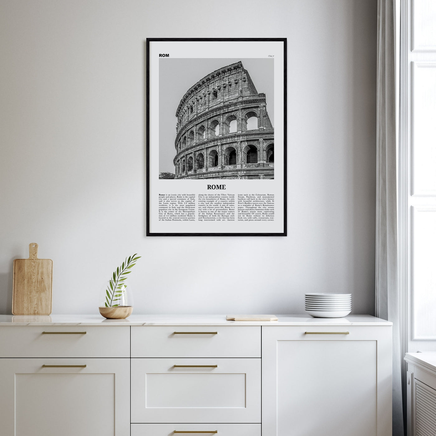 Rome Travel B&W No 2 Poster