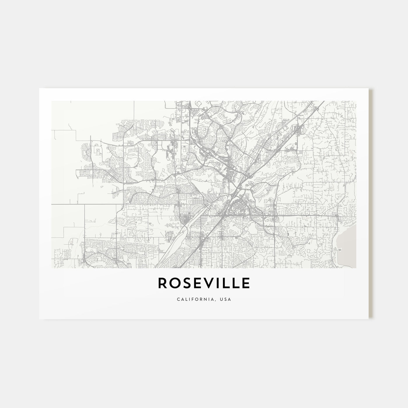 Roseville Map Landscape Poster