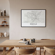 Roseville Map Landscape Poster