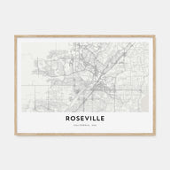Roseville Map Landscape Poster