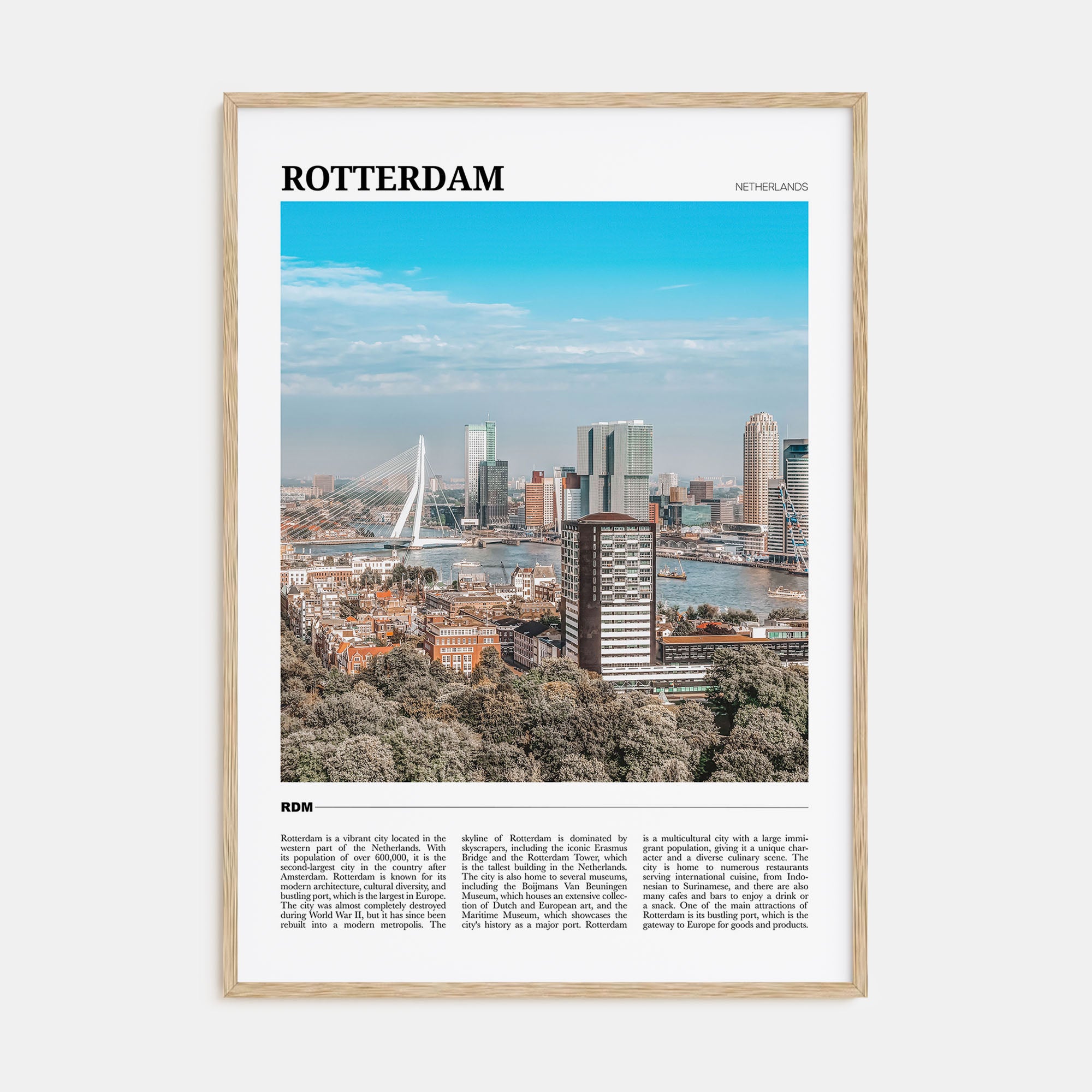 Rotterdam Travel Color Poster