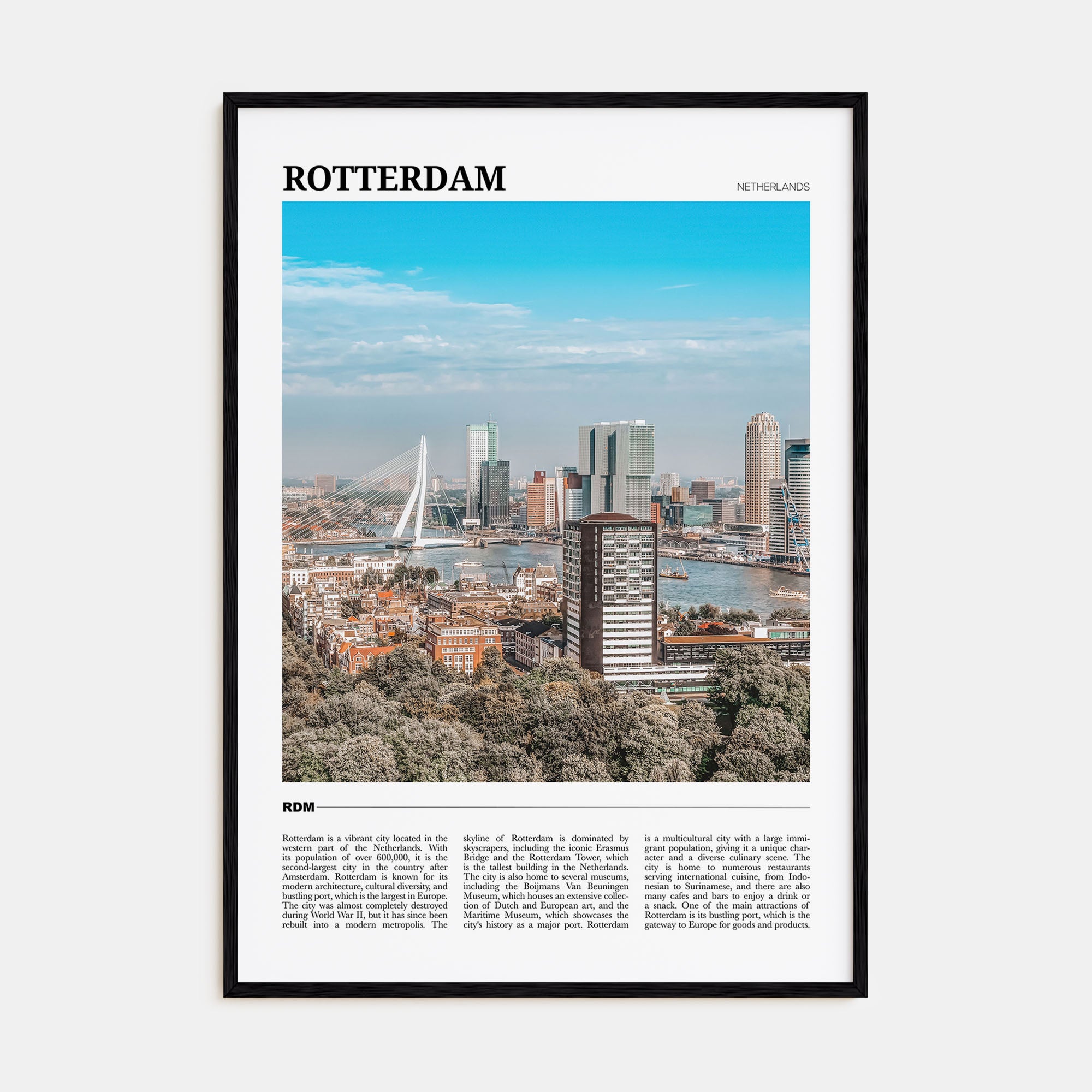Rotterdam Travel Color Poster
