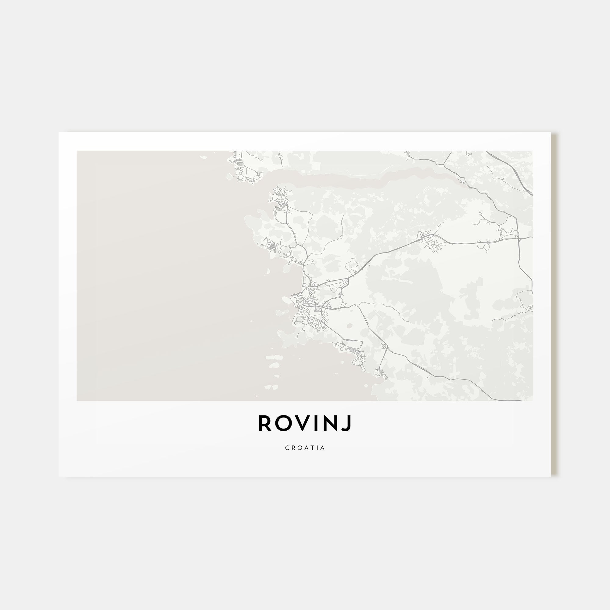 Rovinj Map Landscape Poster