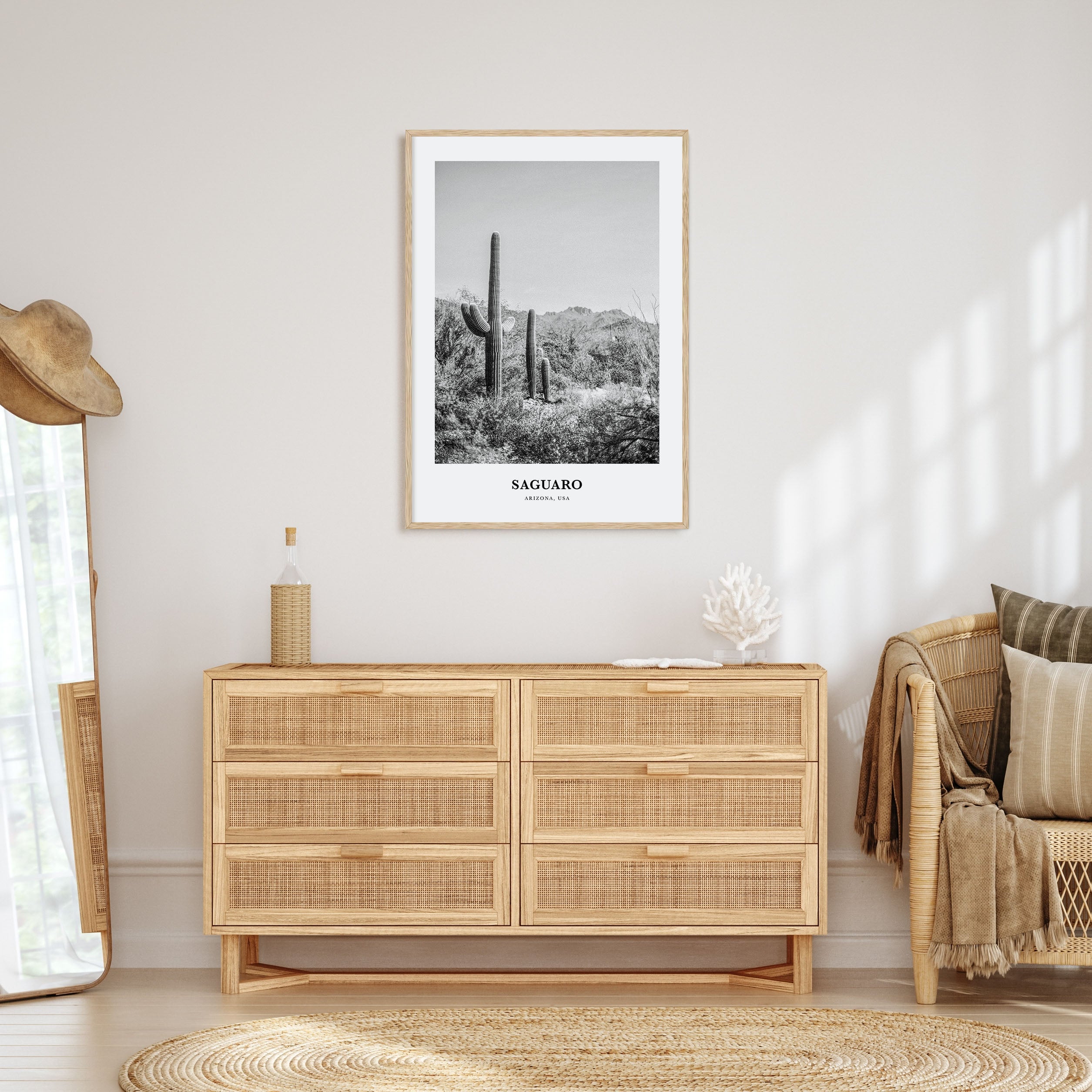 Saguaro National Park Portrait B&W Poster