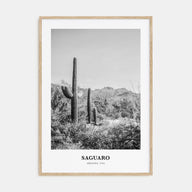 Saguaro National Park Portrait B&W Poster