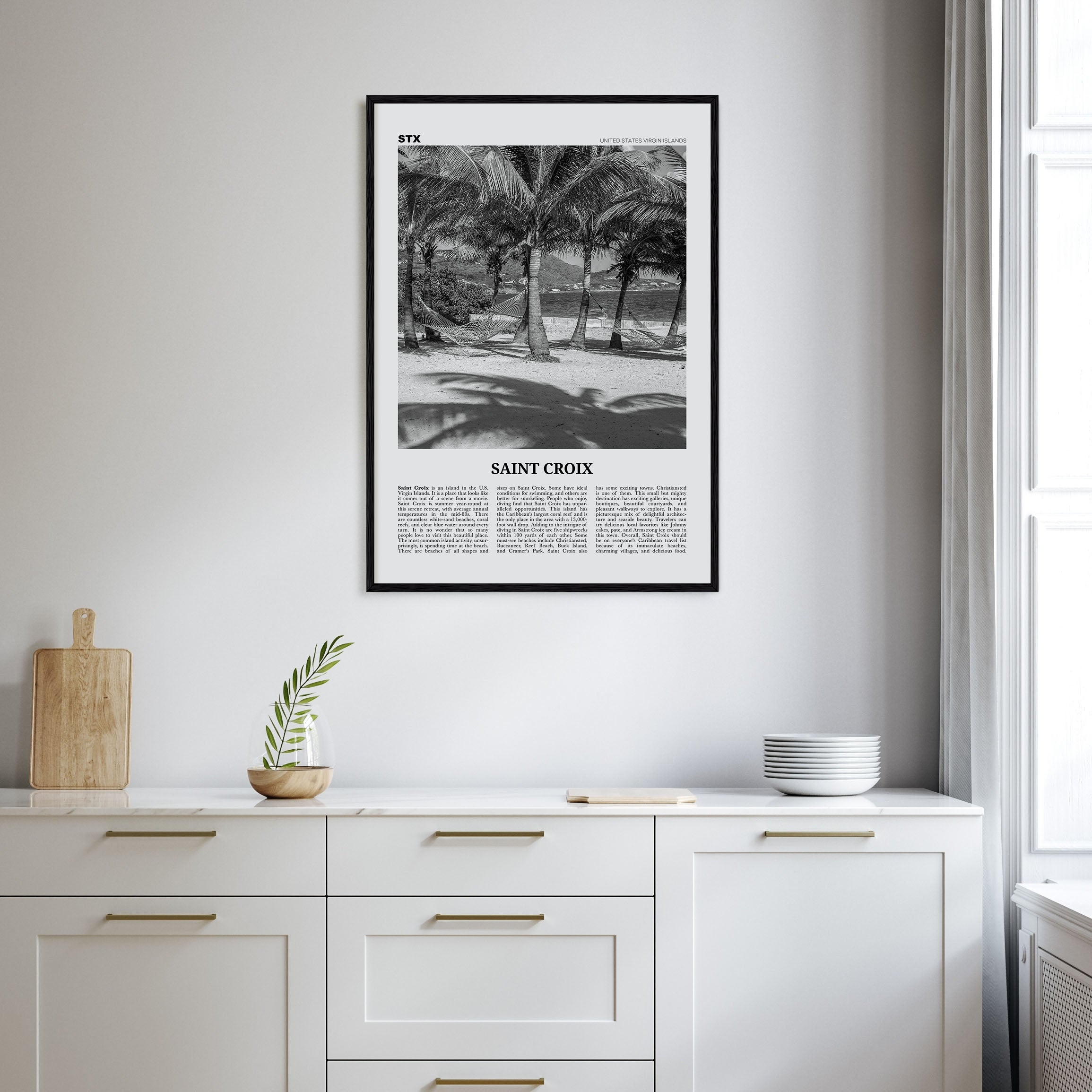 Saint Croix Travel B&W Poster