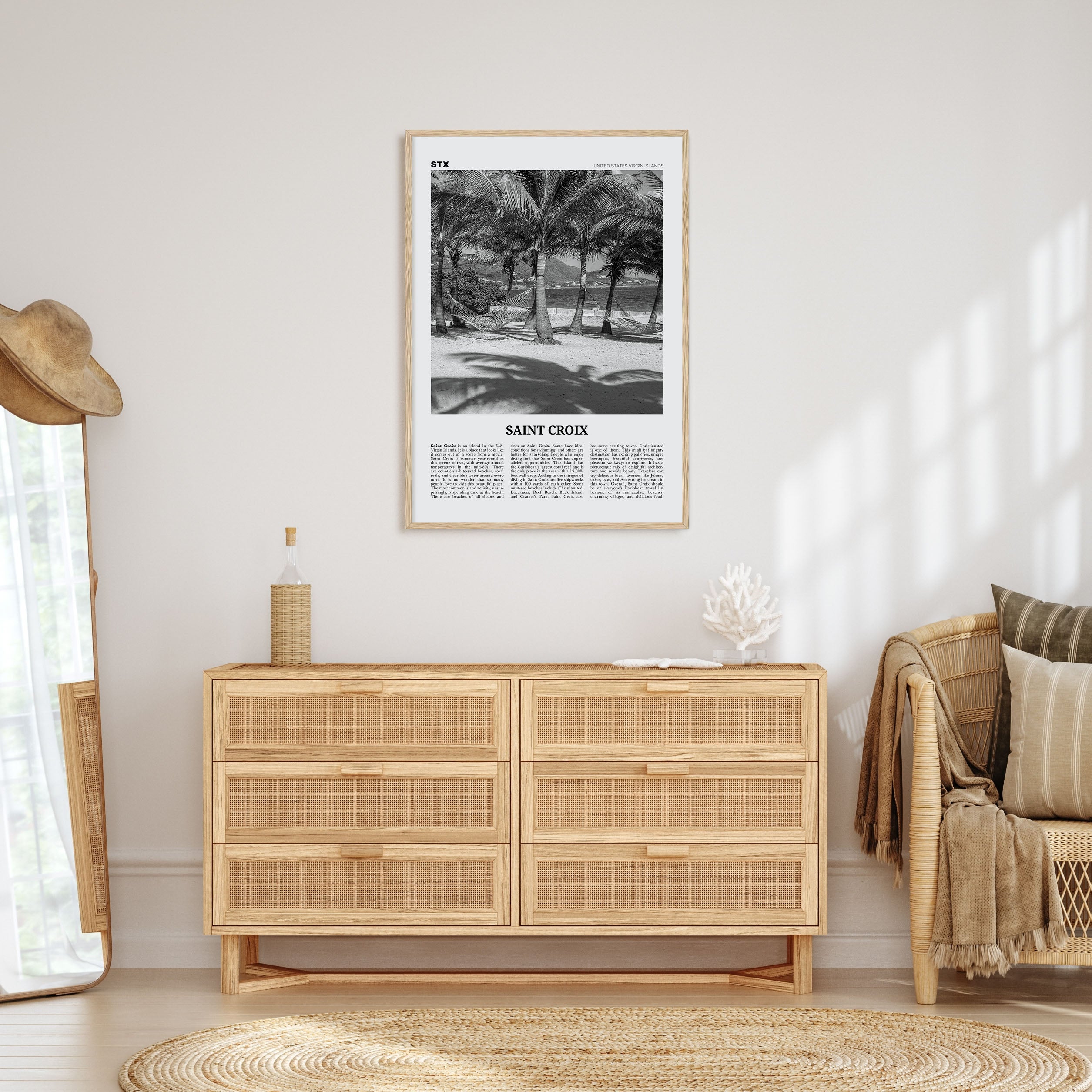 Saint Croix Travel B&W Poster