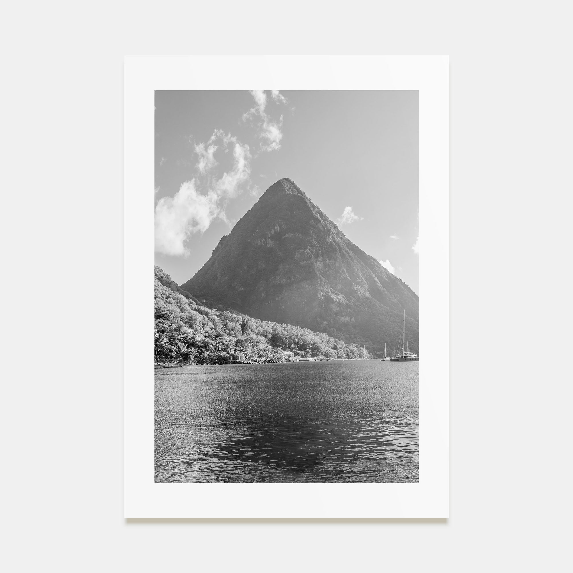 Saint Lucia Photo B&W Poster