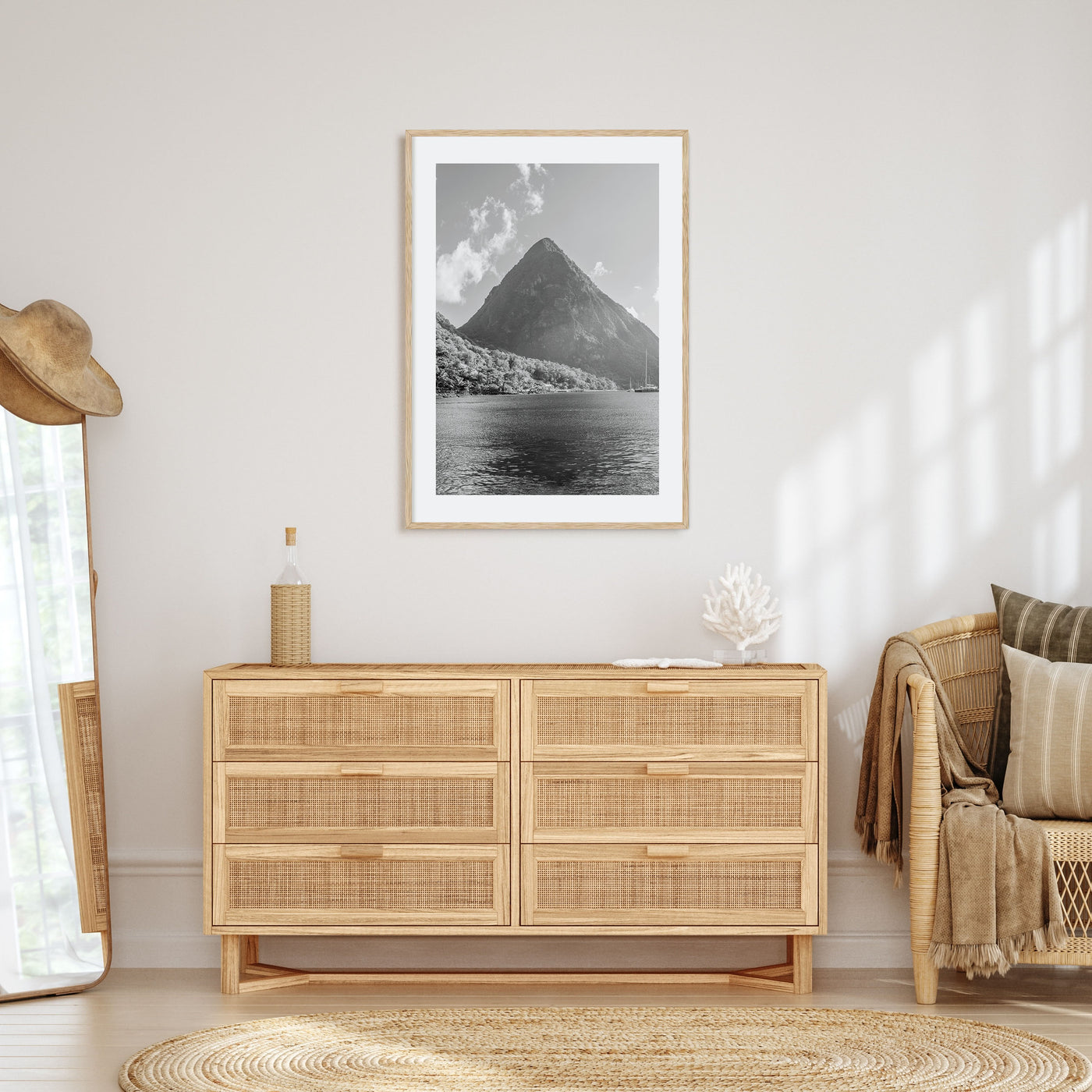 Saint Lucia Photo B&W Poster