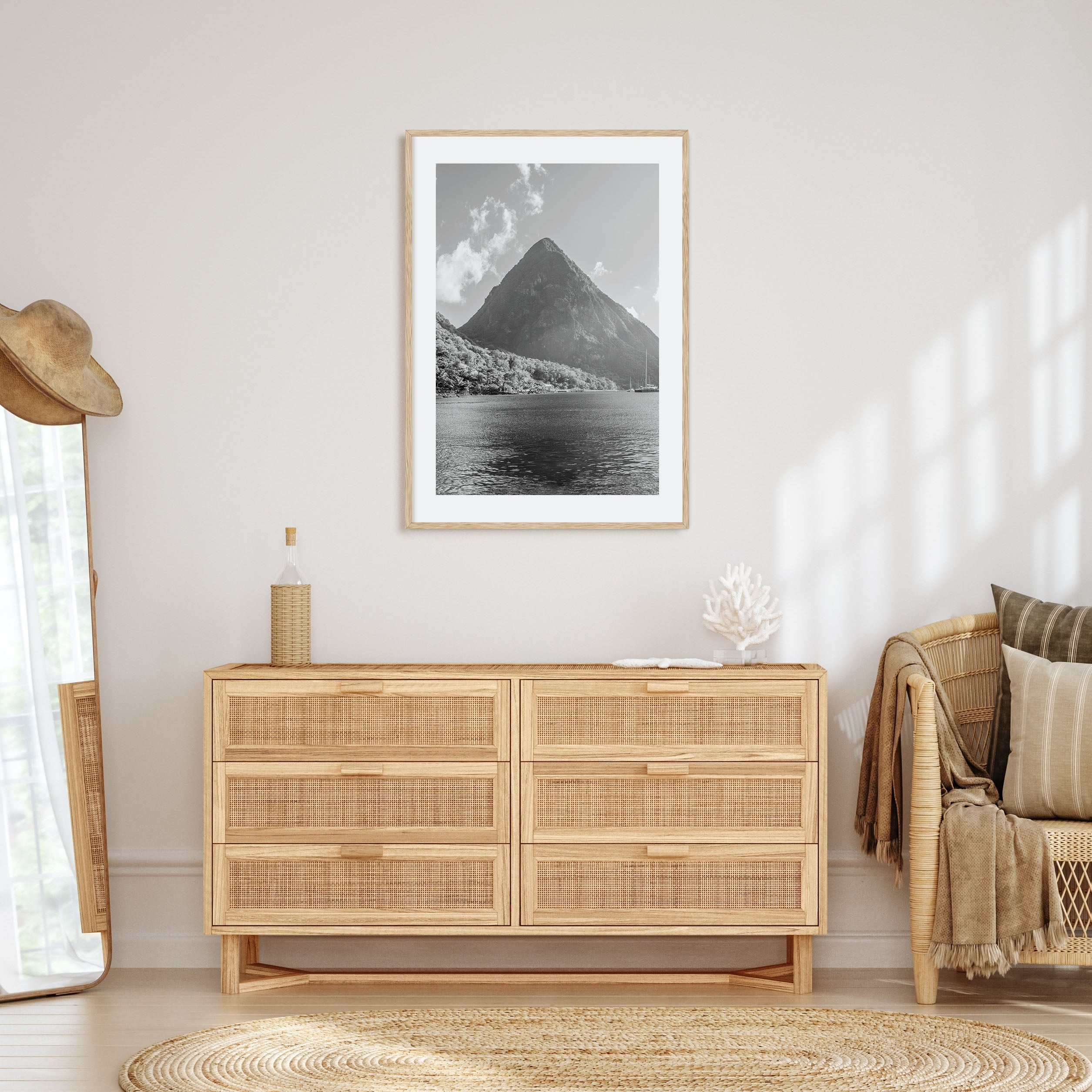 Saint Lucia Photo B&W Poster