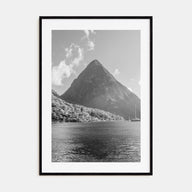Saint Lucia Photo B&W Poster
