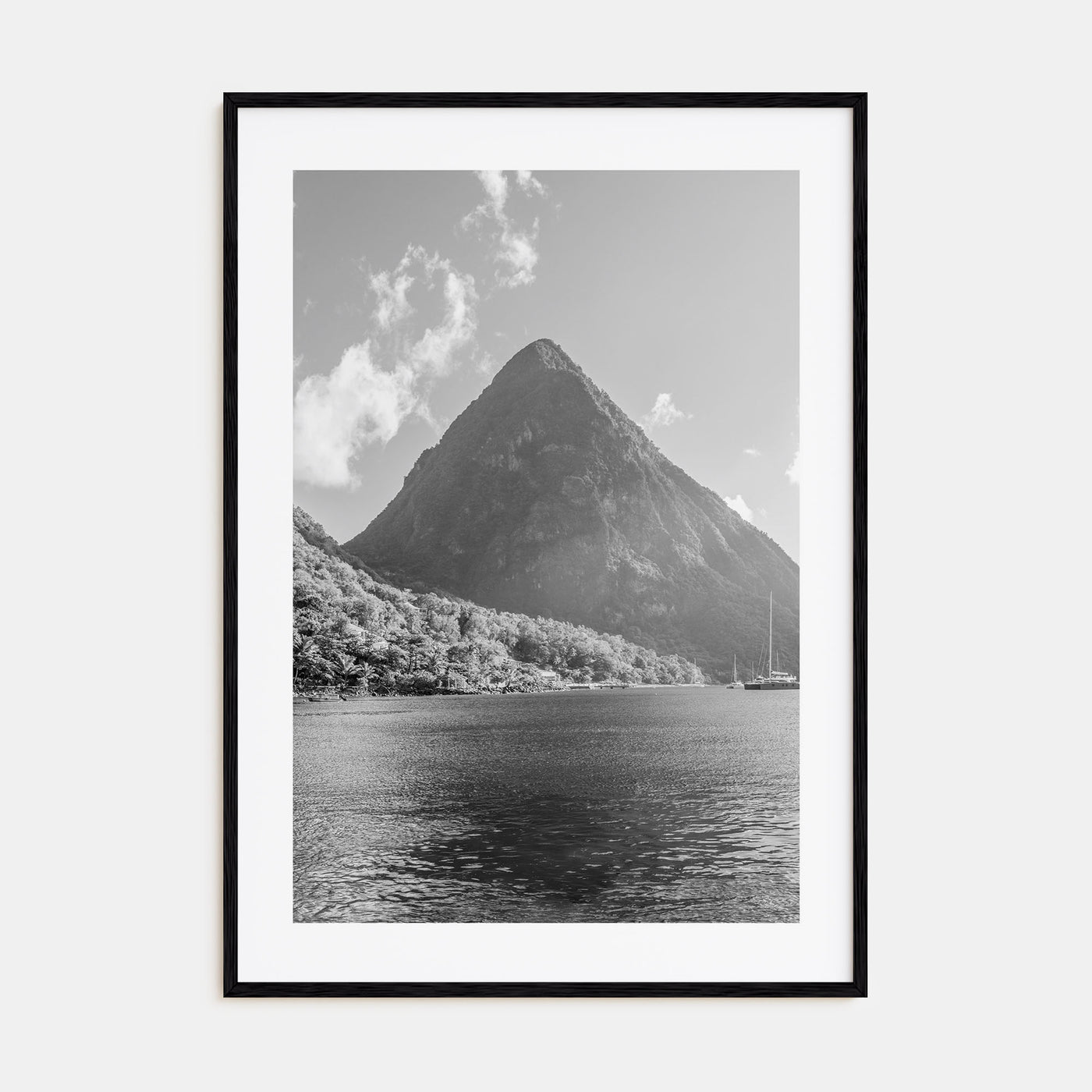 Saint Lucia Photo B&W Poster