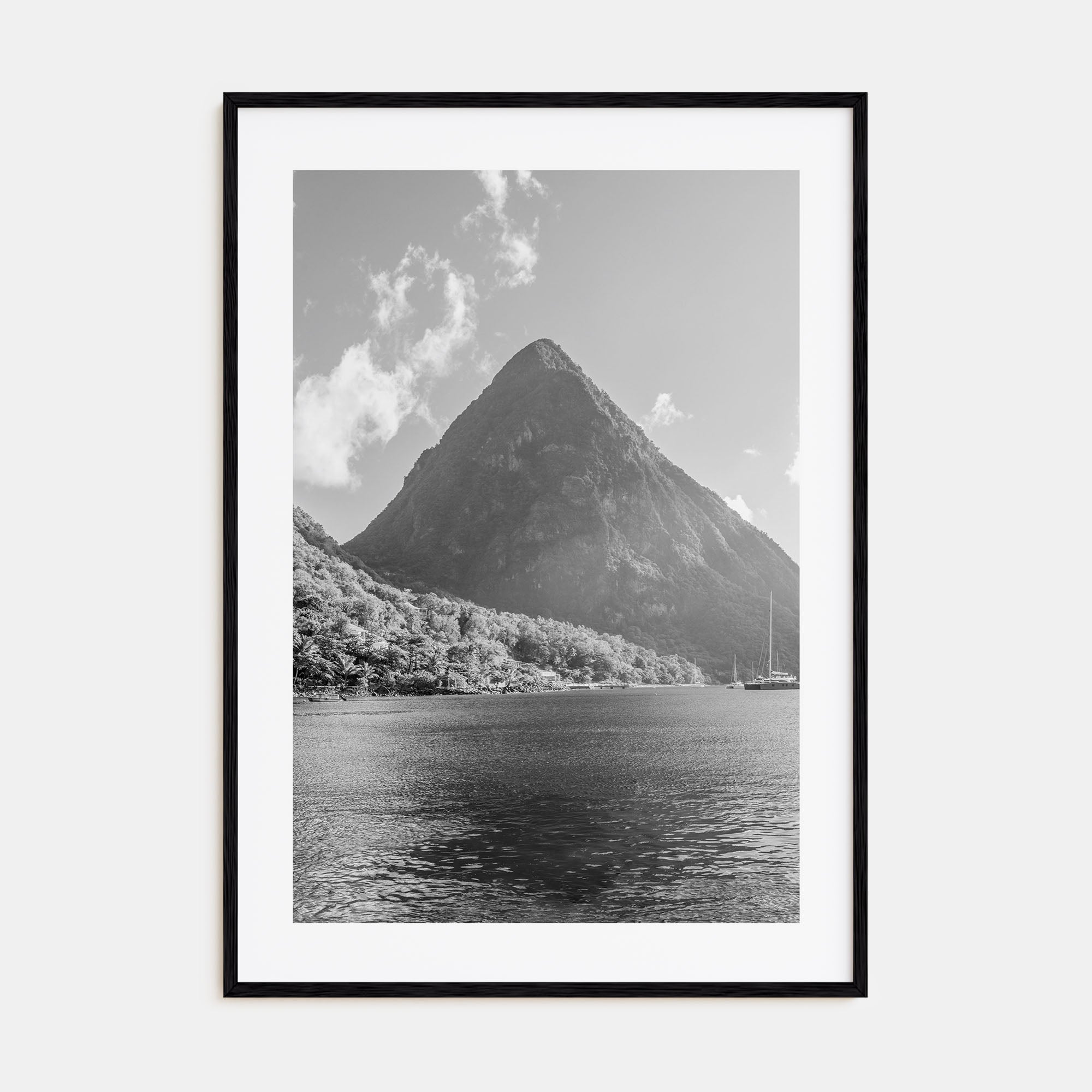 Saint Lucia Photo B&W Poster