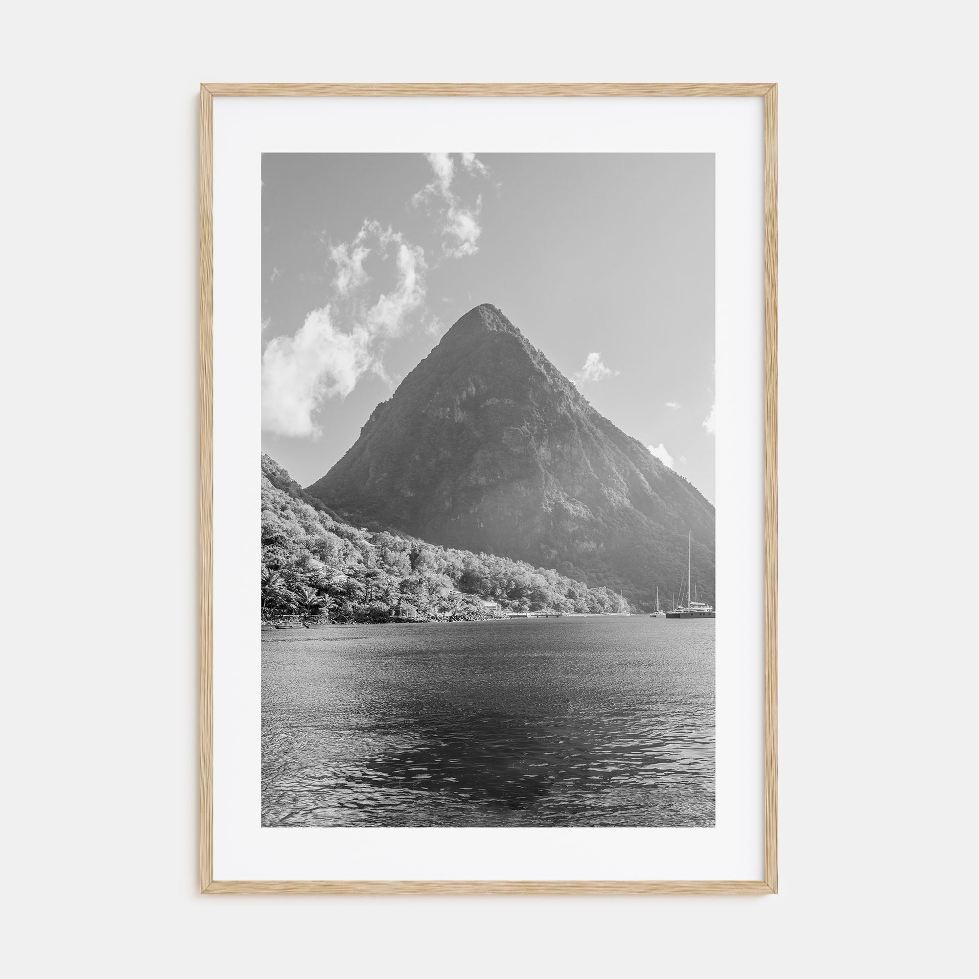 Saint Lucia Photo B&W Poster