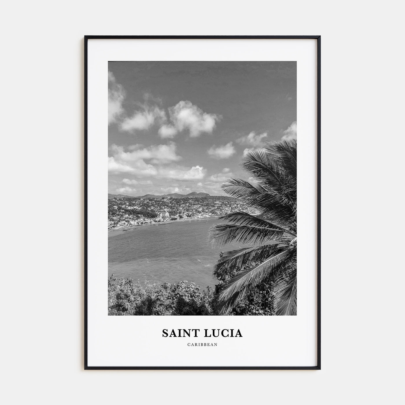 Saint Lucia Portrait B&W Poster