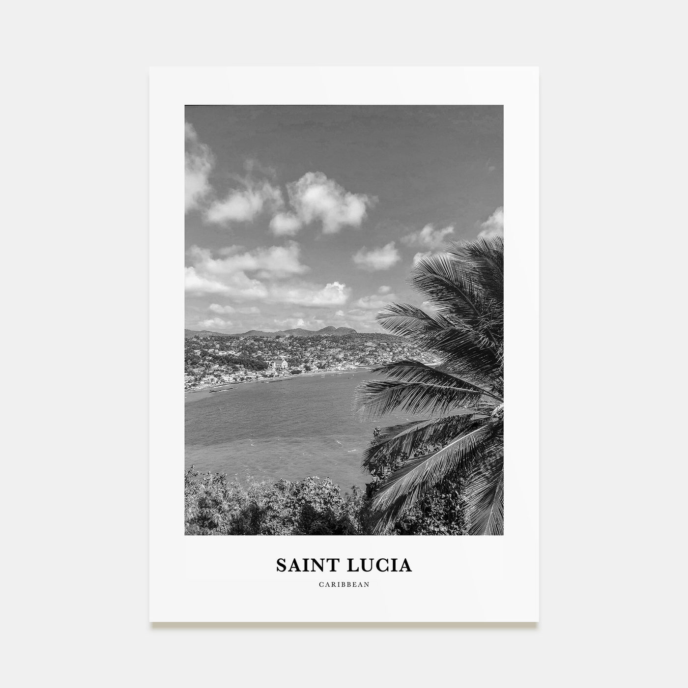 Saint Lucia Portrait B&W Poster