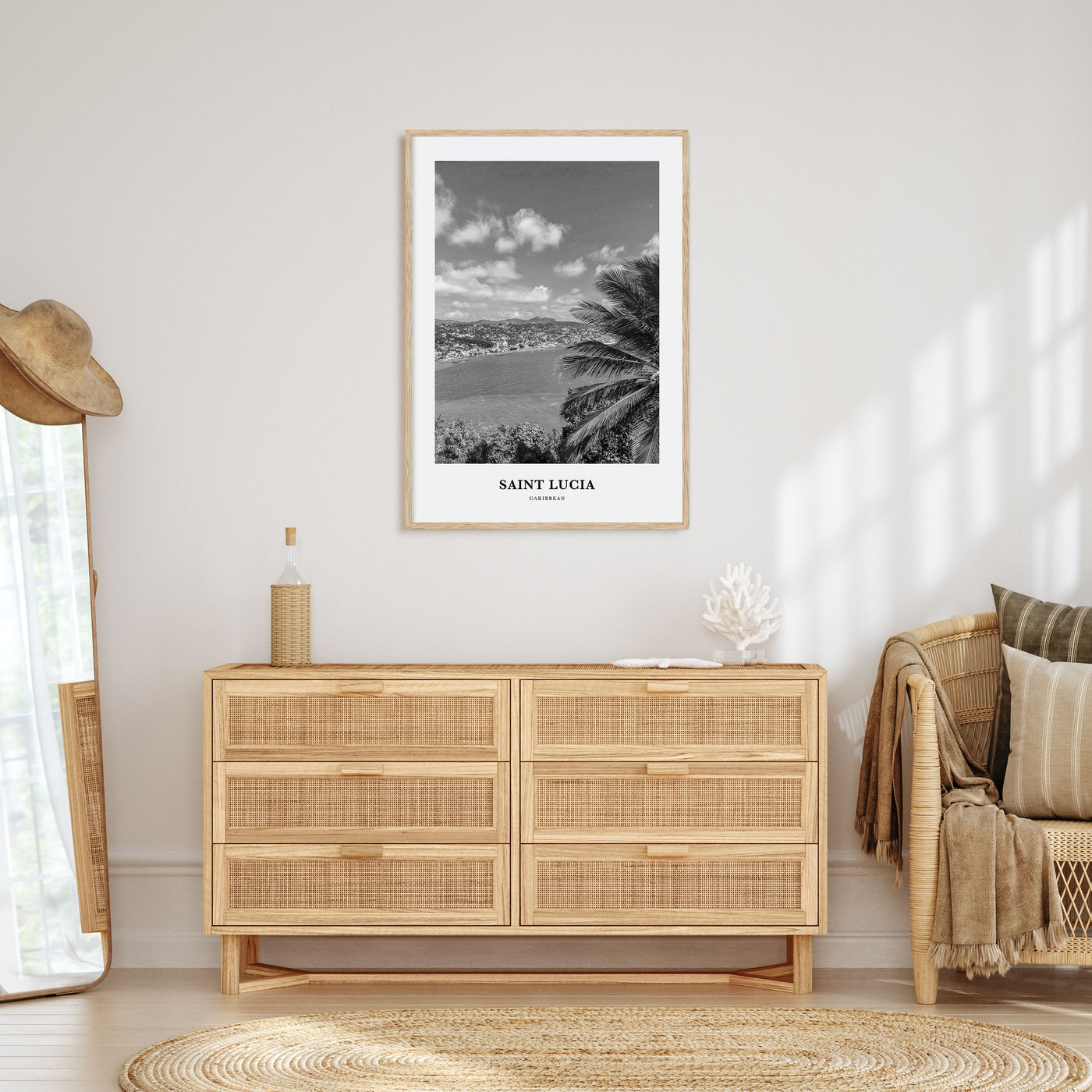 Saint Lucia Portrait B&W Poster