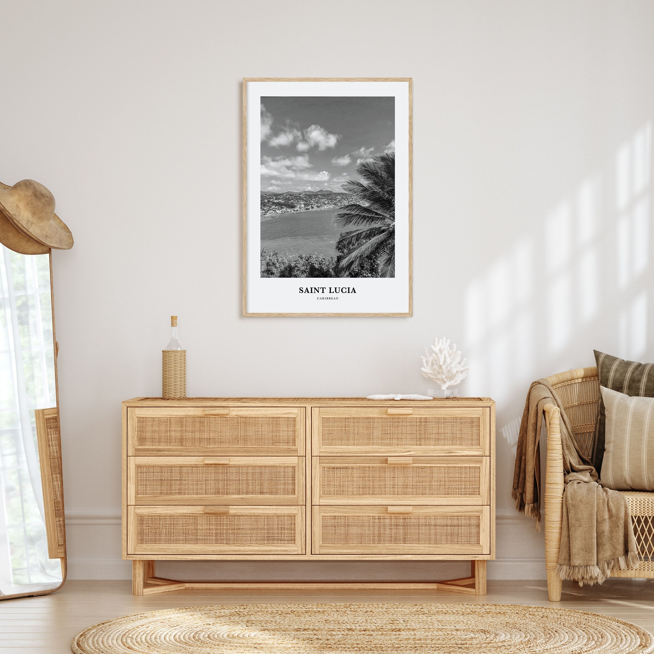 Saint Lucia Portrait B&W Poster