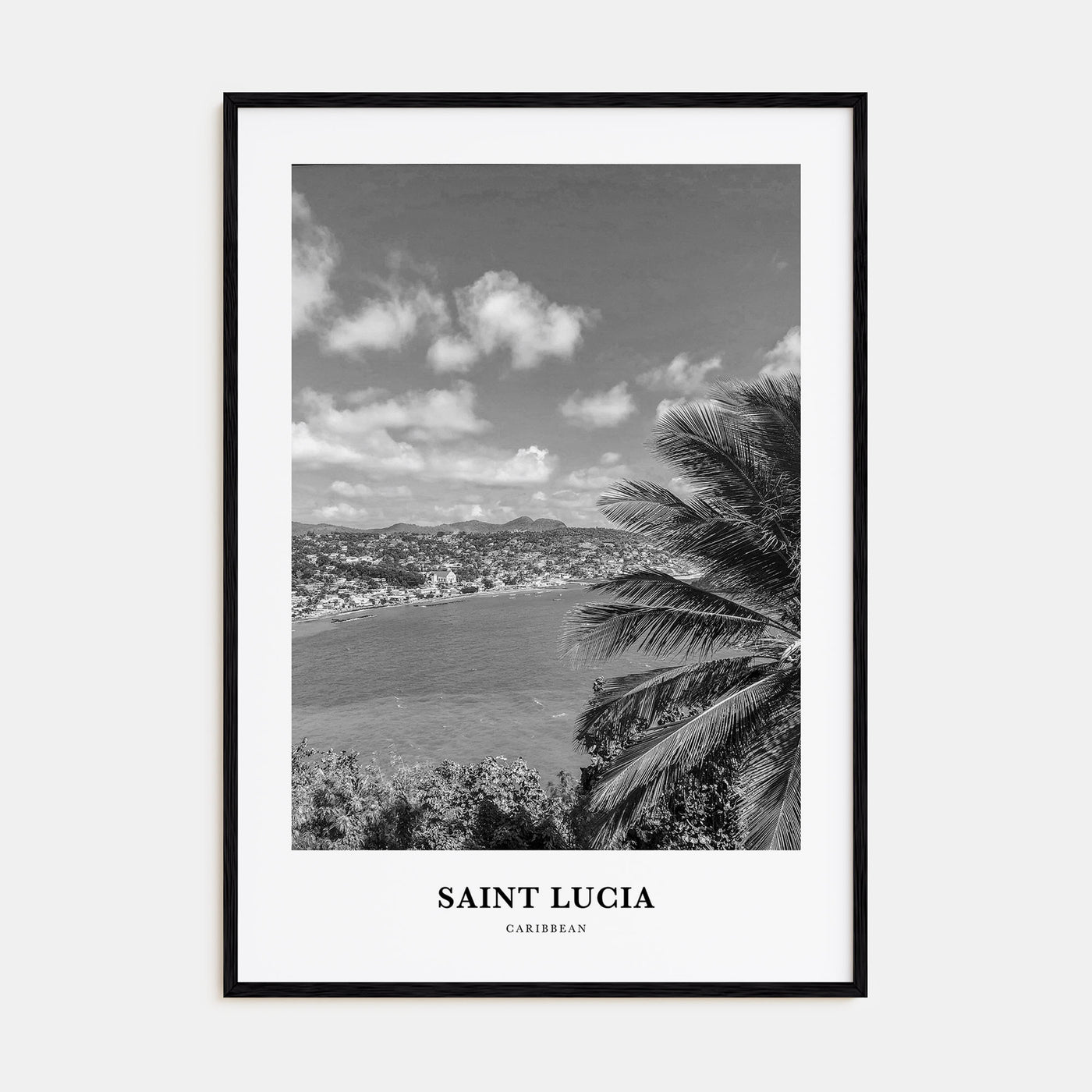 Saint Lucia Portrait B&W Poster