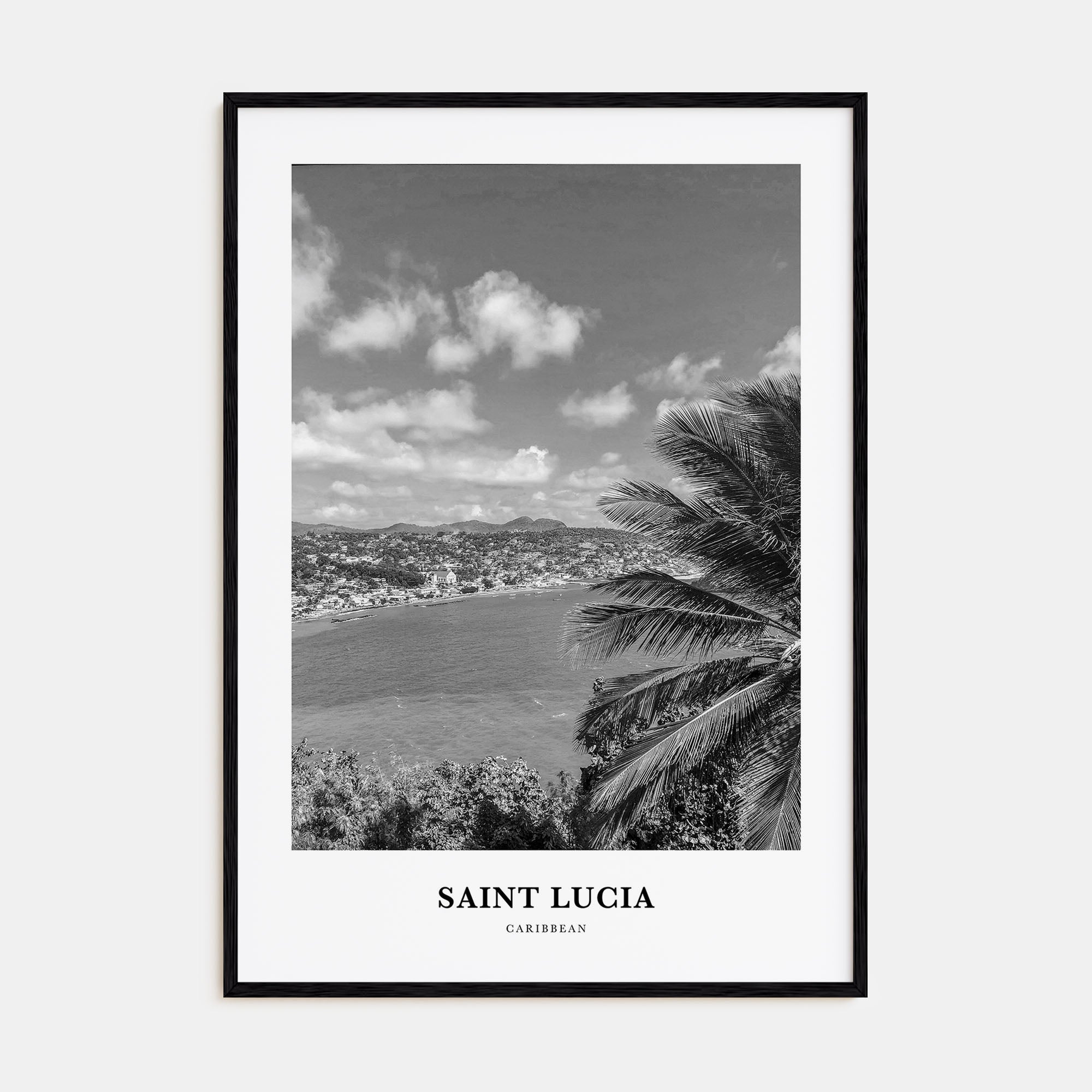 Saint Lucia Portrait B&W Poster