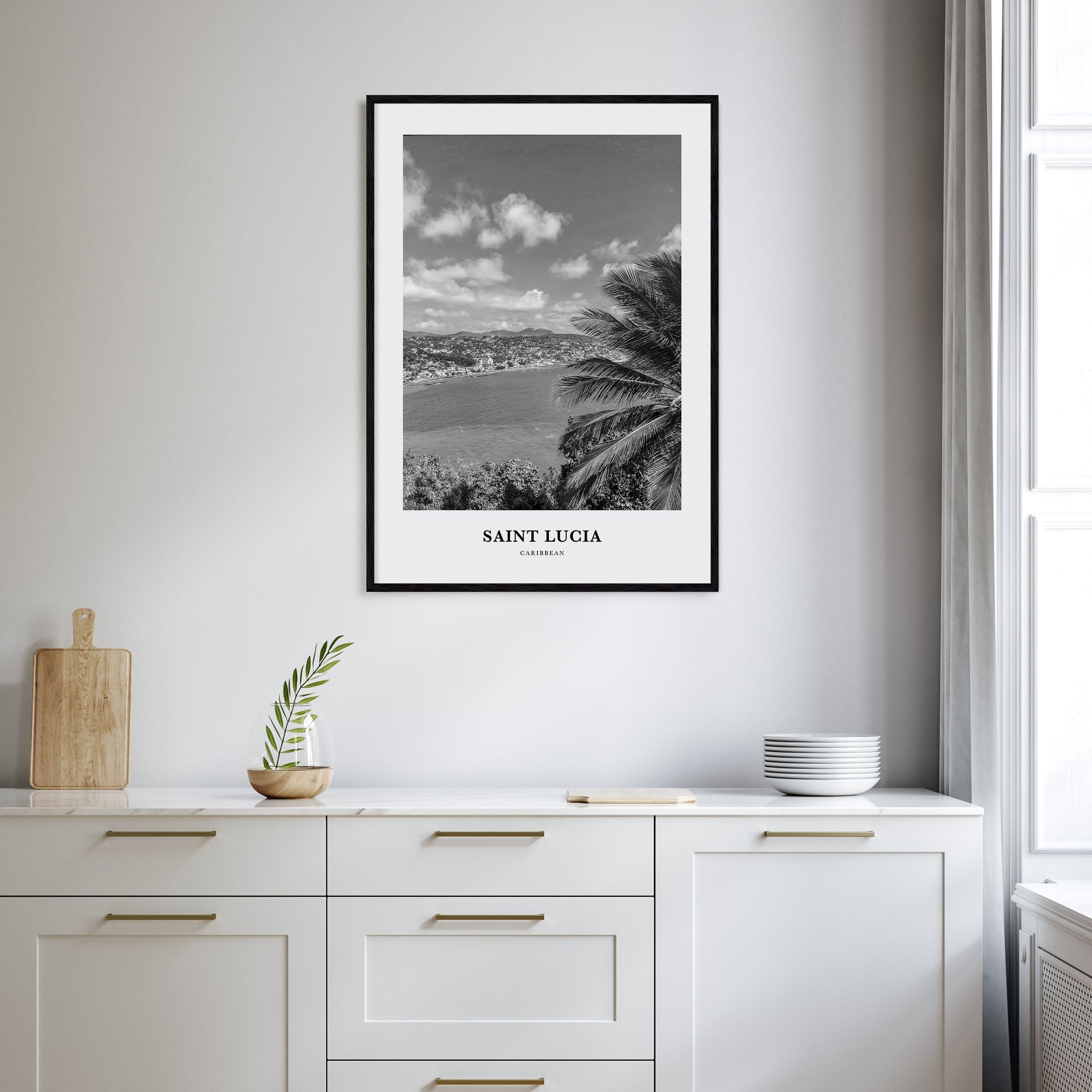 Saint Lucia Portrait B&W Poster